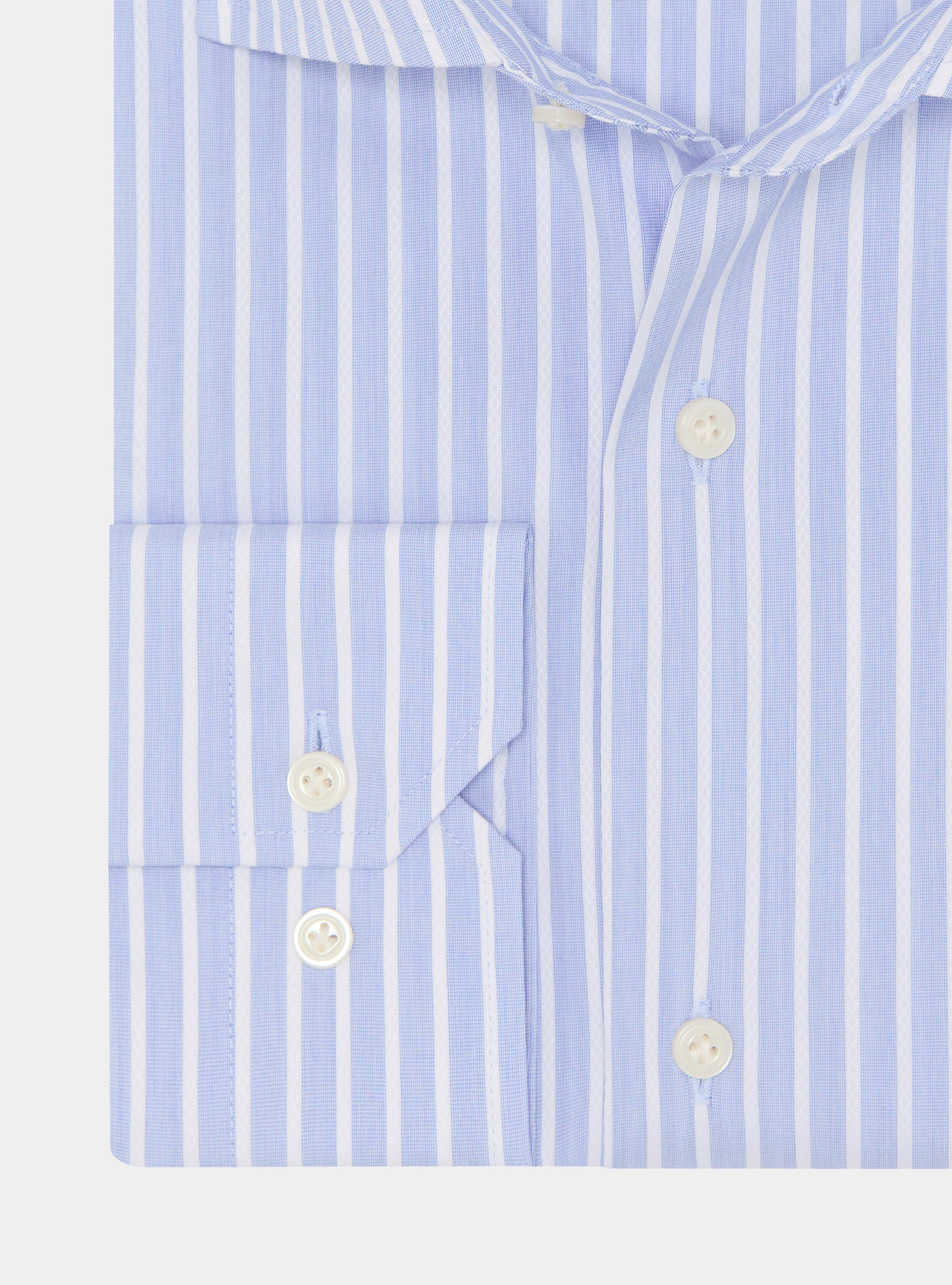 Stretch cotton blend striped shirt, LIGHT BLUE