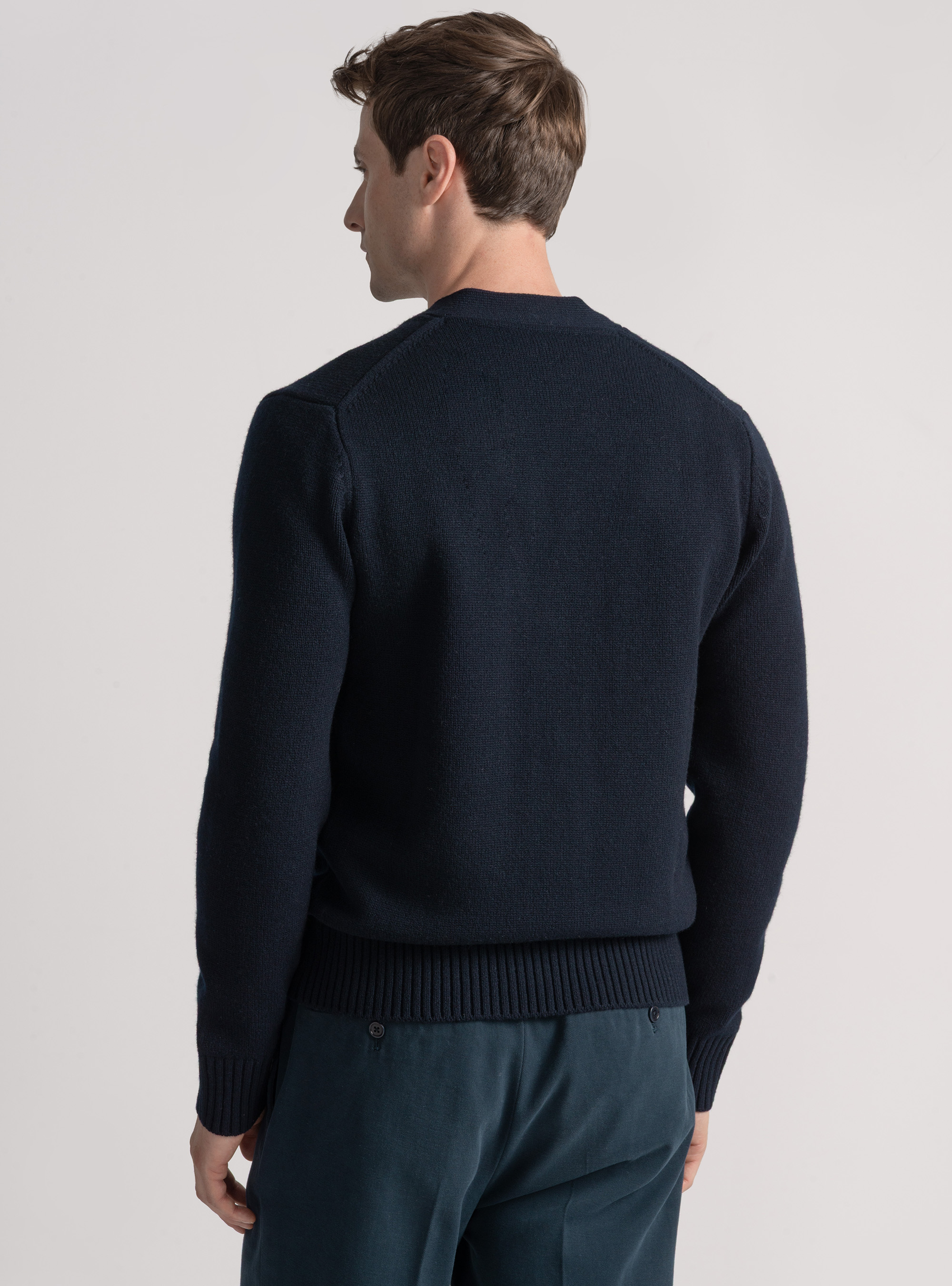 Cárdigan de lana y cachemira, AZUL MARINO