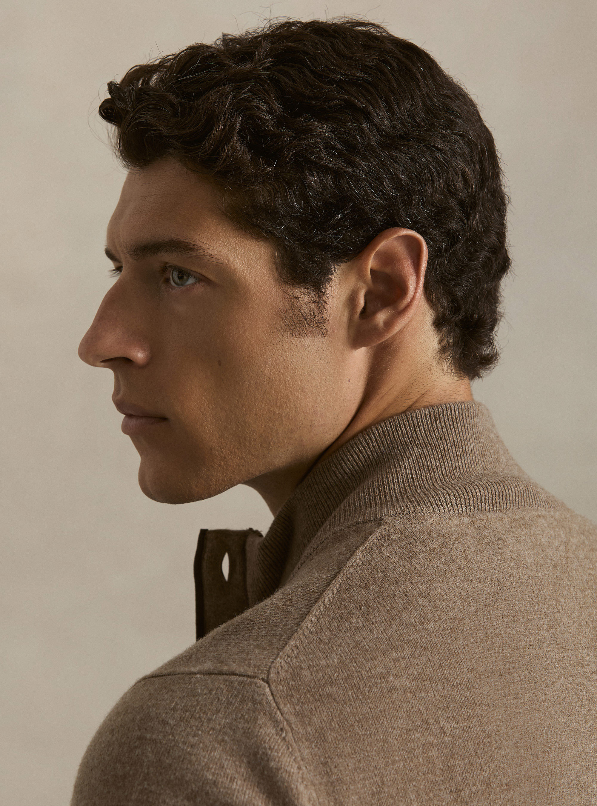 Zip-up cardigan in lambswool and cashmere blend, MUD