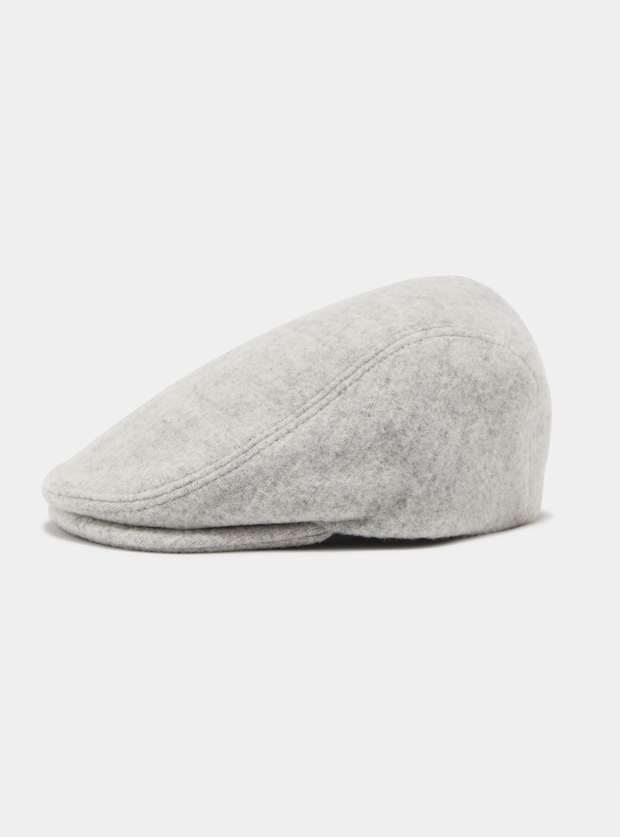 Pure wool and cashmere flat cap, GRIGIO CHIARO 0256C