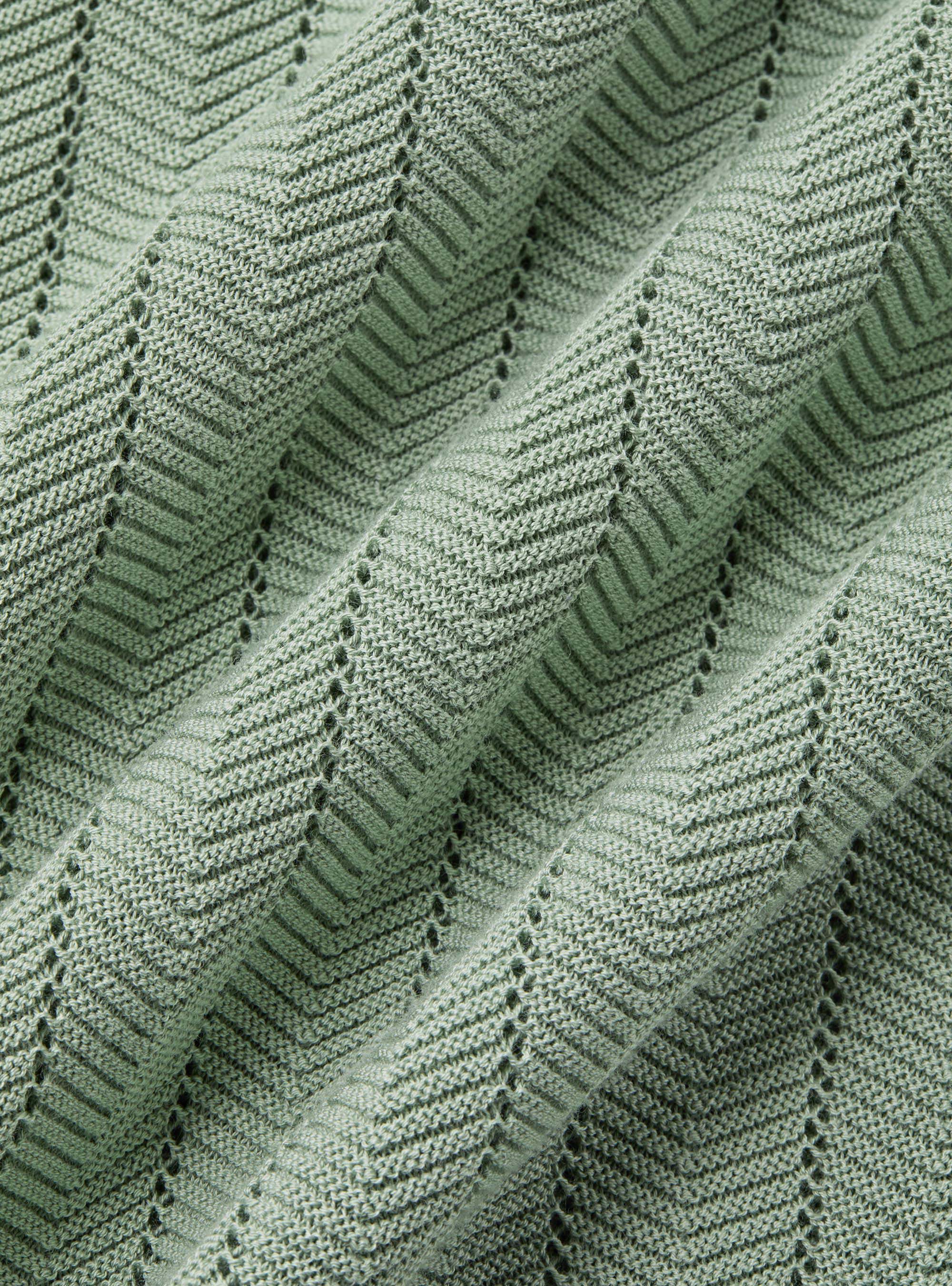 Polo traforata in cotone spigato, SALVIA 0602C