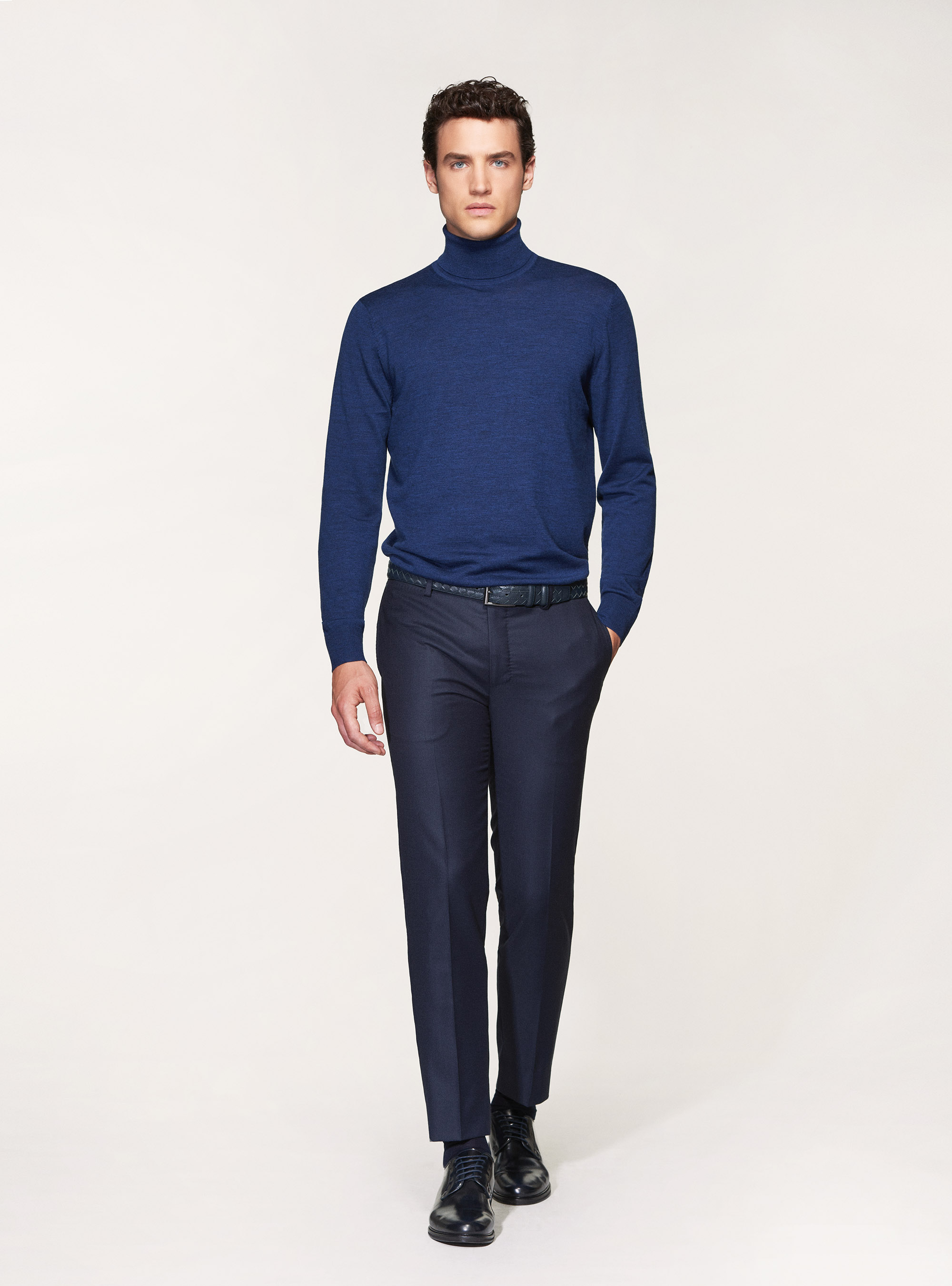 Dolcevita in pura lana merino extrafine, INCHIOSTRO