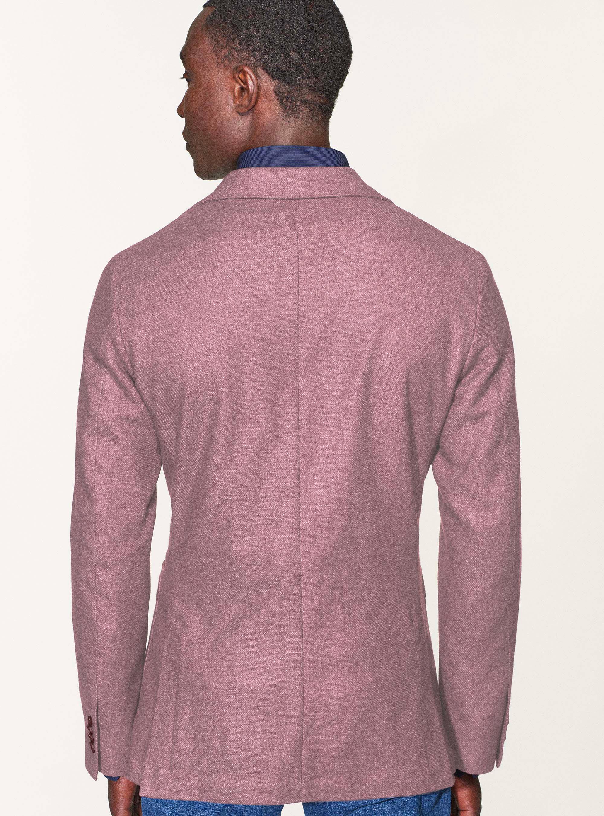 Wool-blend flannel blazer, 0441C ROSA SCURO