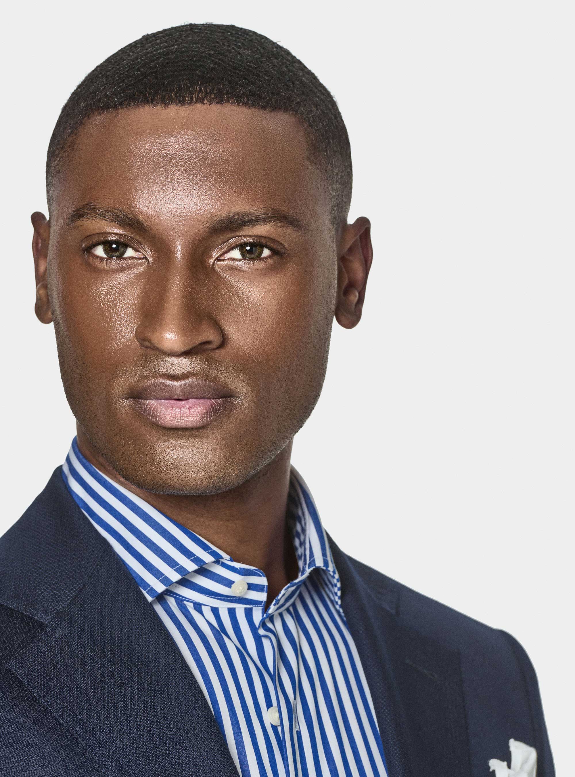 Giacca hopsack in lana Vitale Barberis Canonico, BLU NAVY