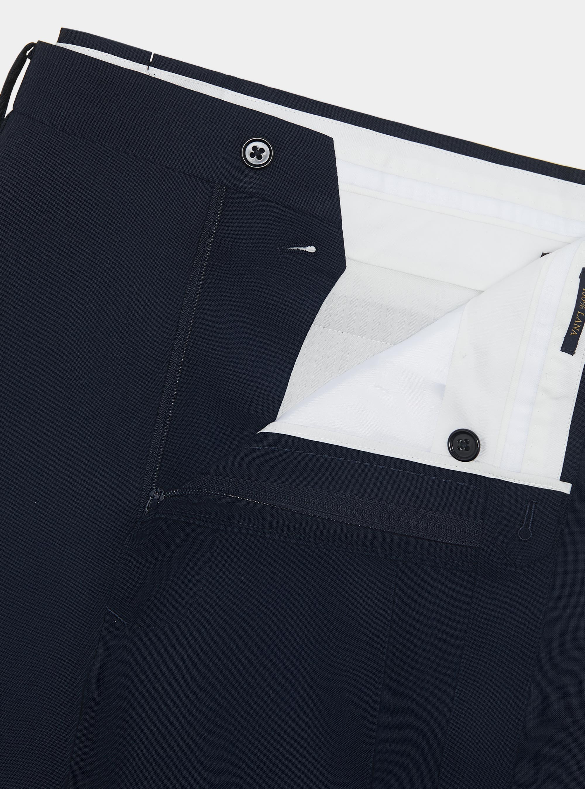 Pantaloni doppia pince in pura lana Vitale Barberis Canonico, NAVY