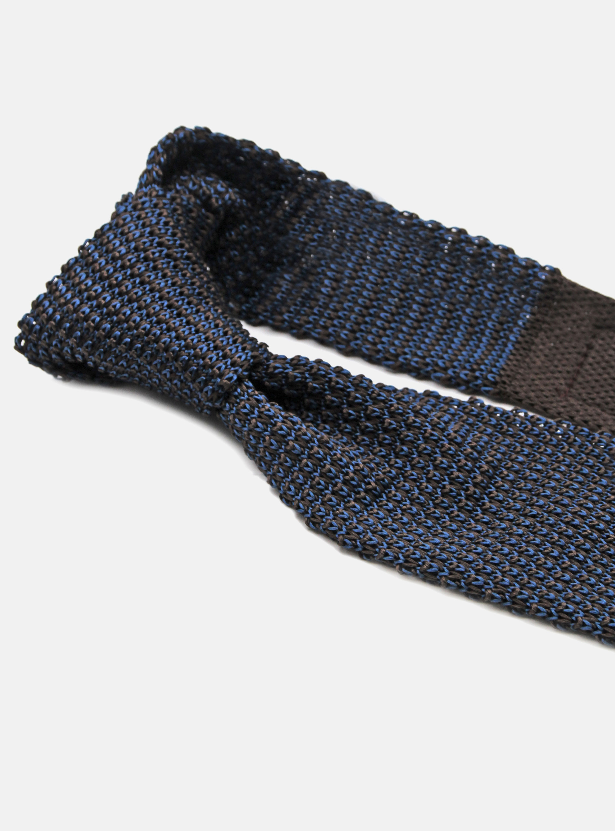 Cravatta in maglia bicolore, MARRONE