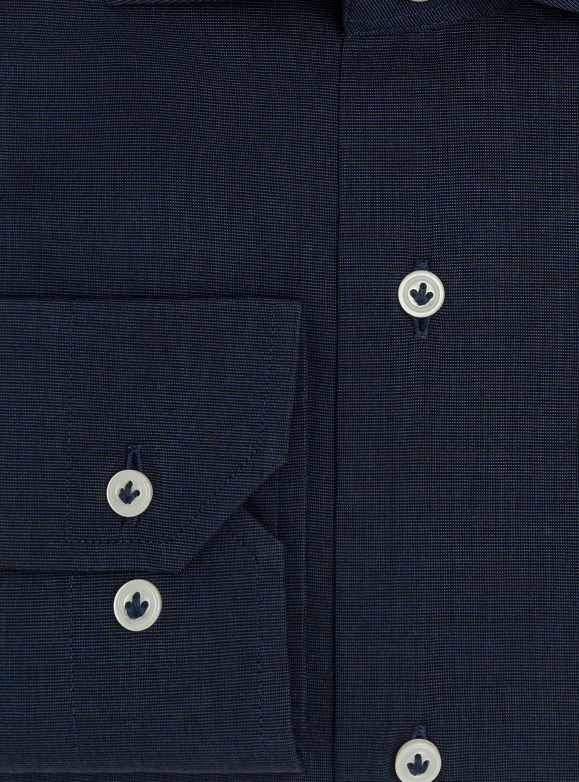 Camisa slim fit fil a fil de algod&oacute;n, AZUL MARINO