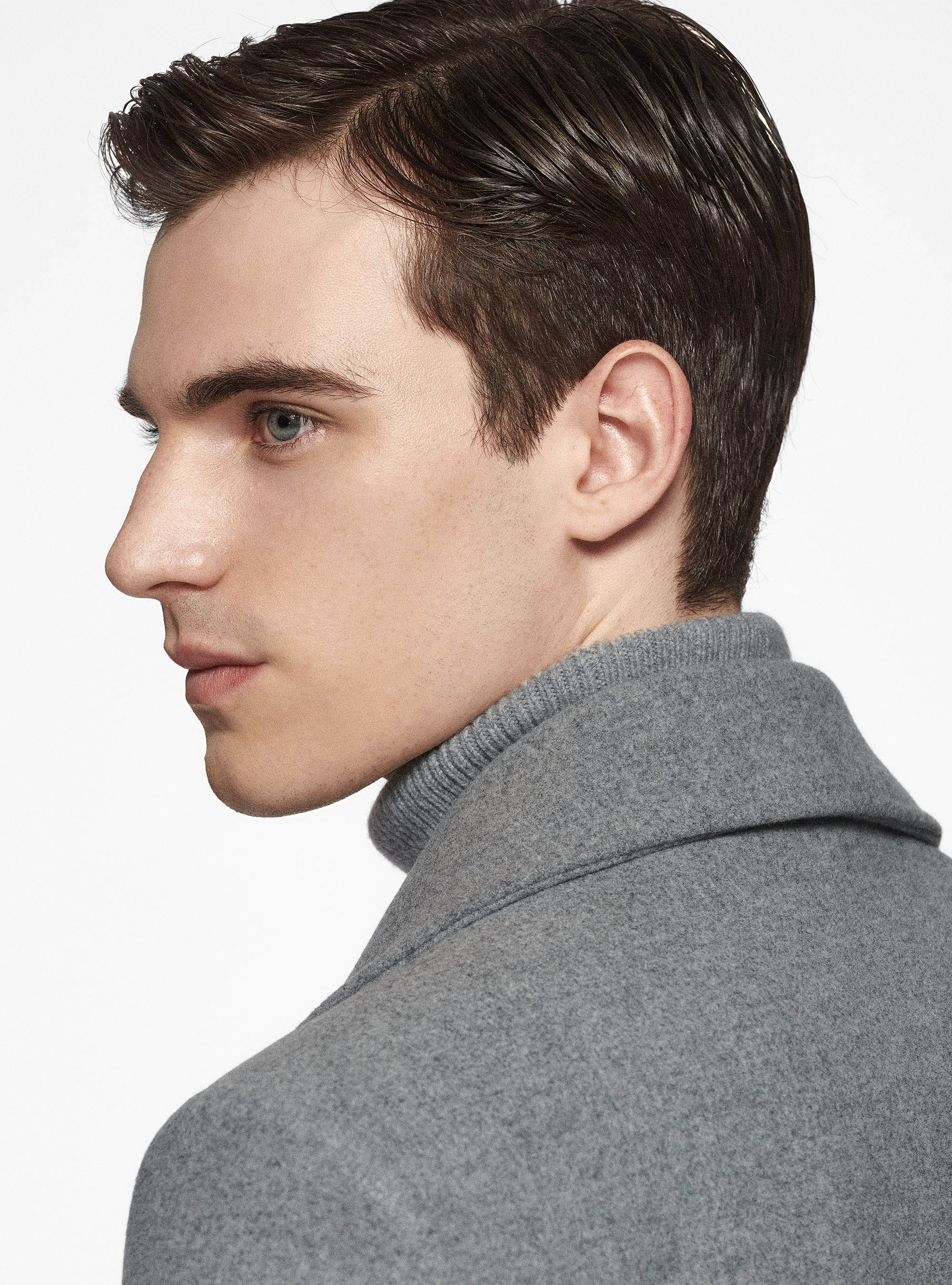 Chaquetón en mezcla de lana, GRIS MARENGO