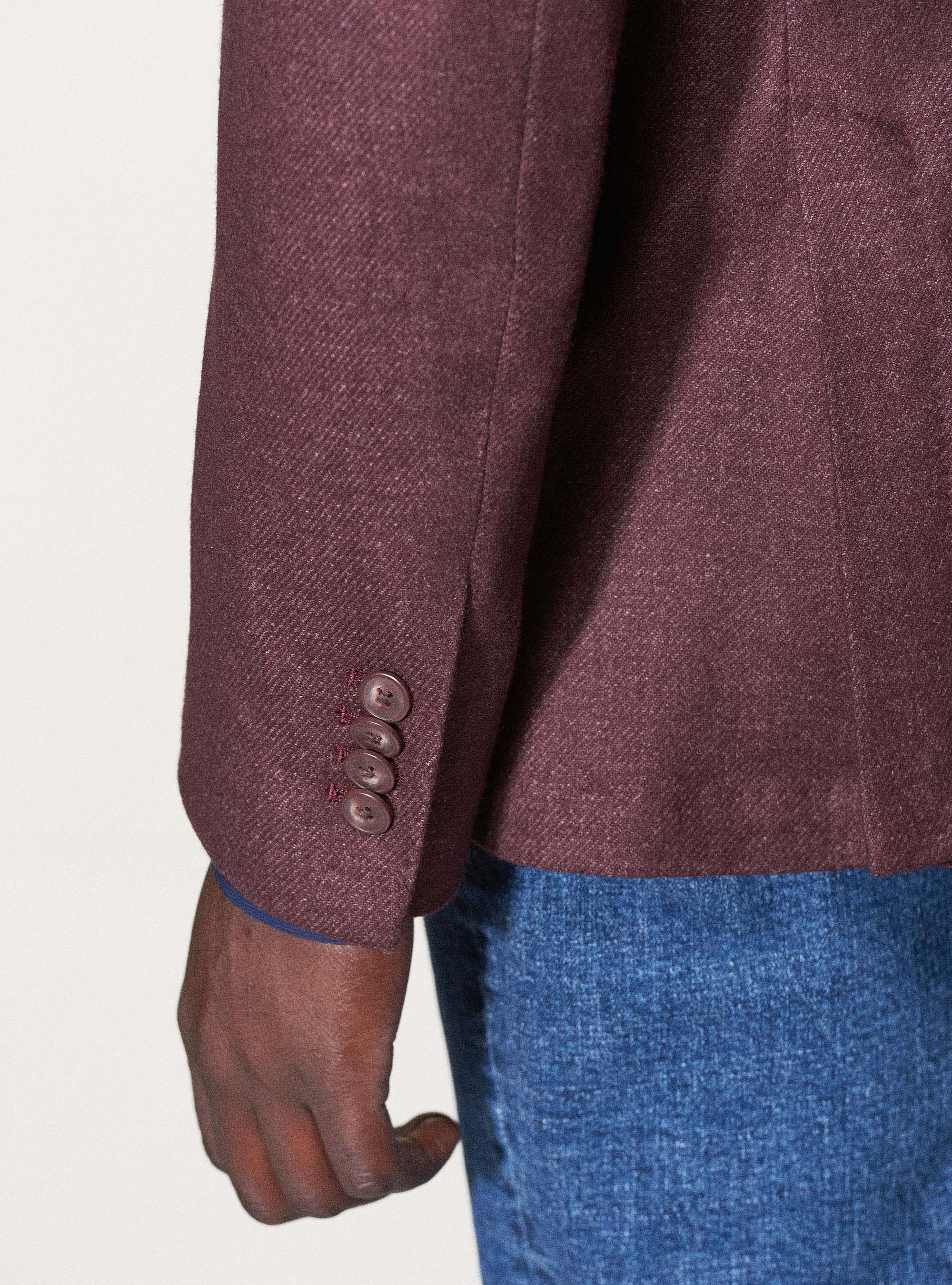 Giacca in flanella di misto lana, BORDEAUX