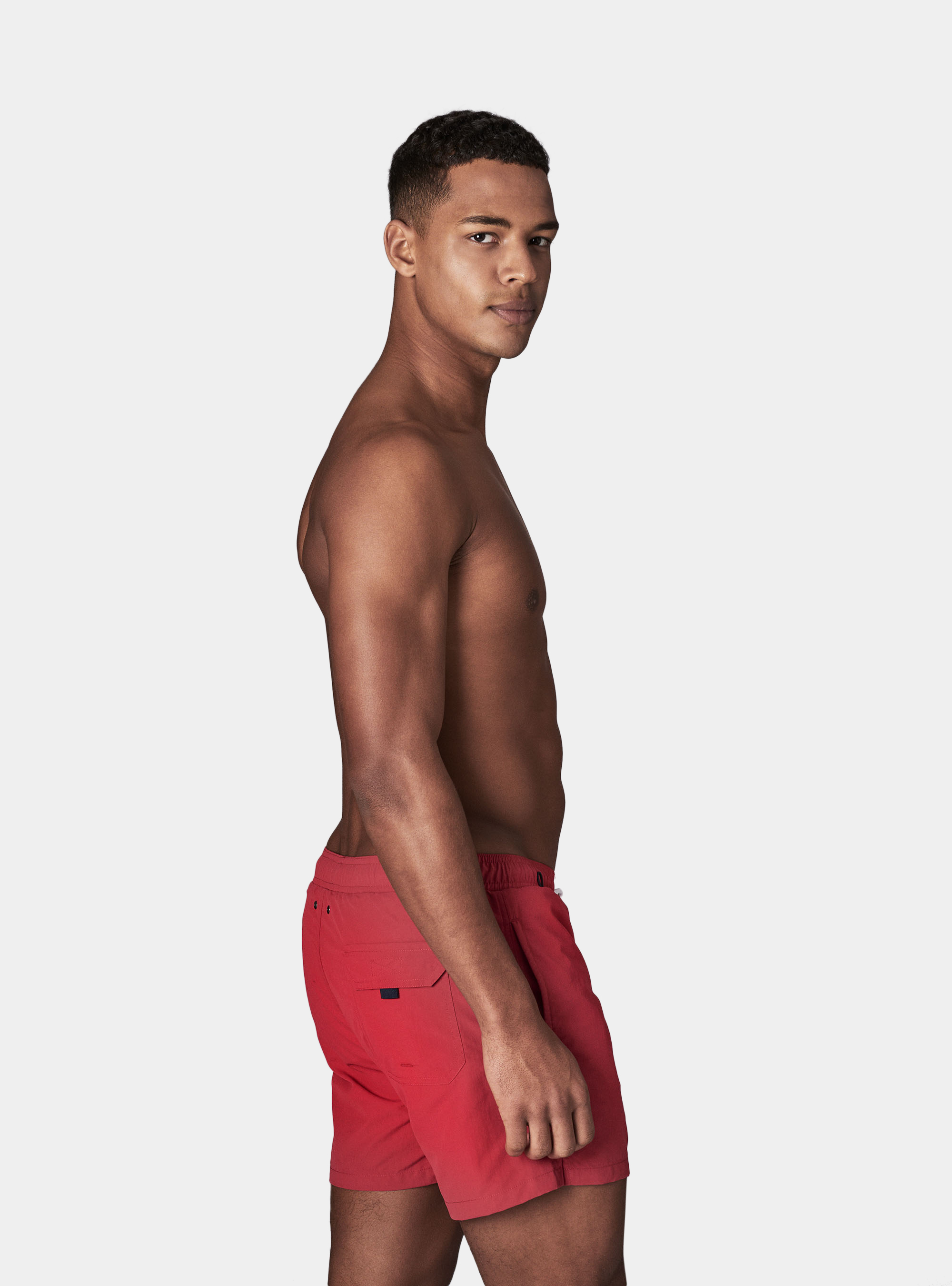 Basic solid colour swimsuit, RED