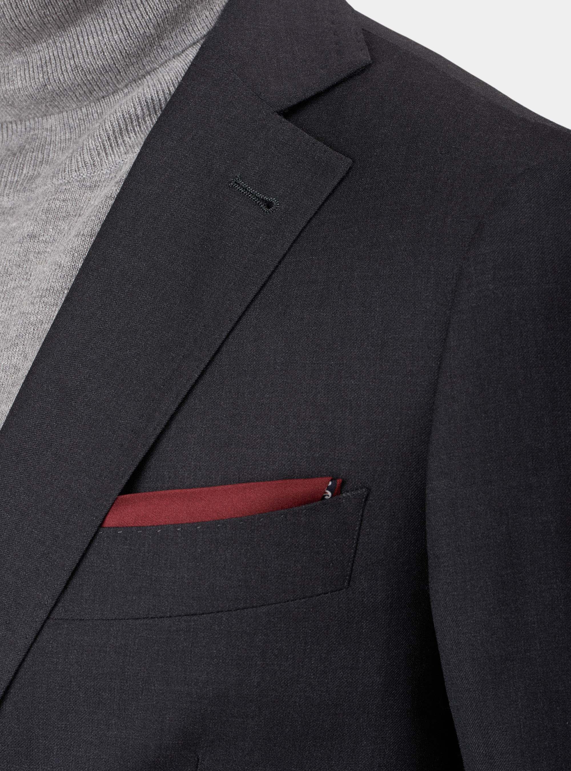 Giacca da abito drop 4 in fresco lana, ASFALTO