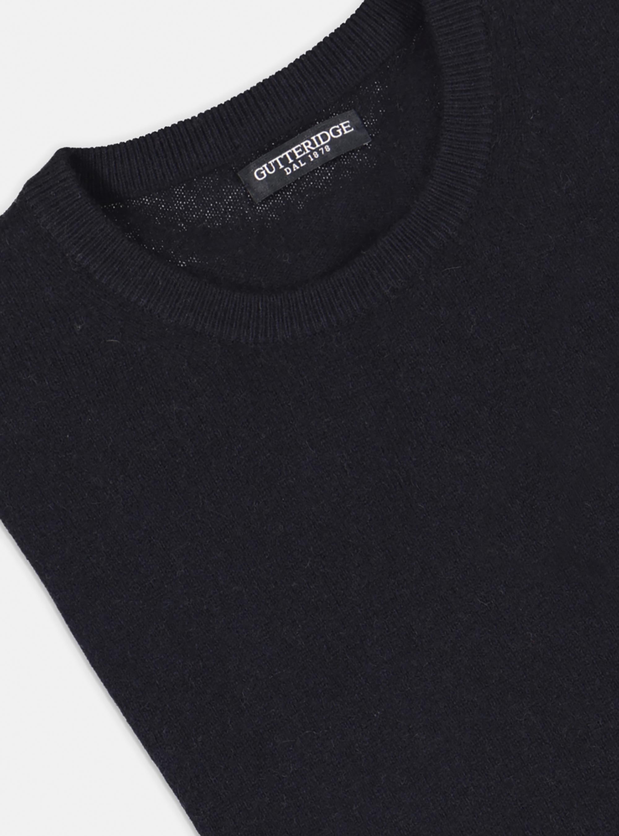 Maglia girocollo 100% cashmere, BLU NAVY