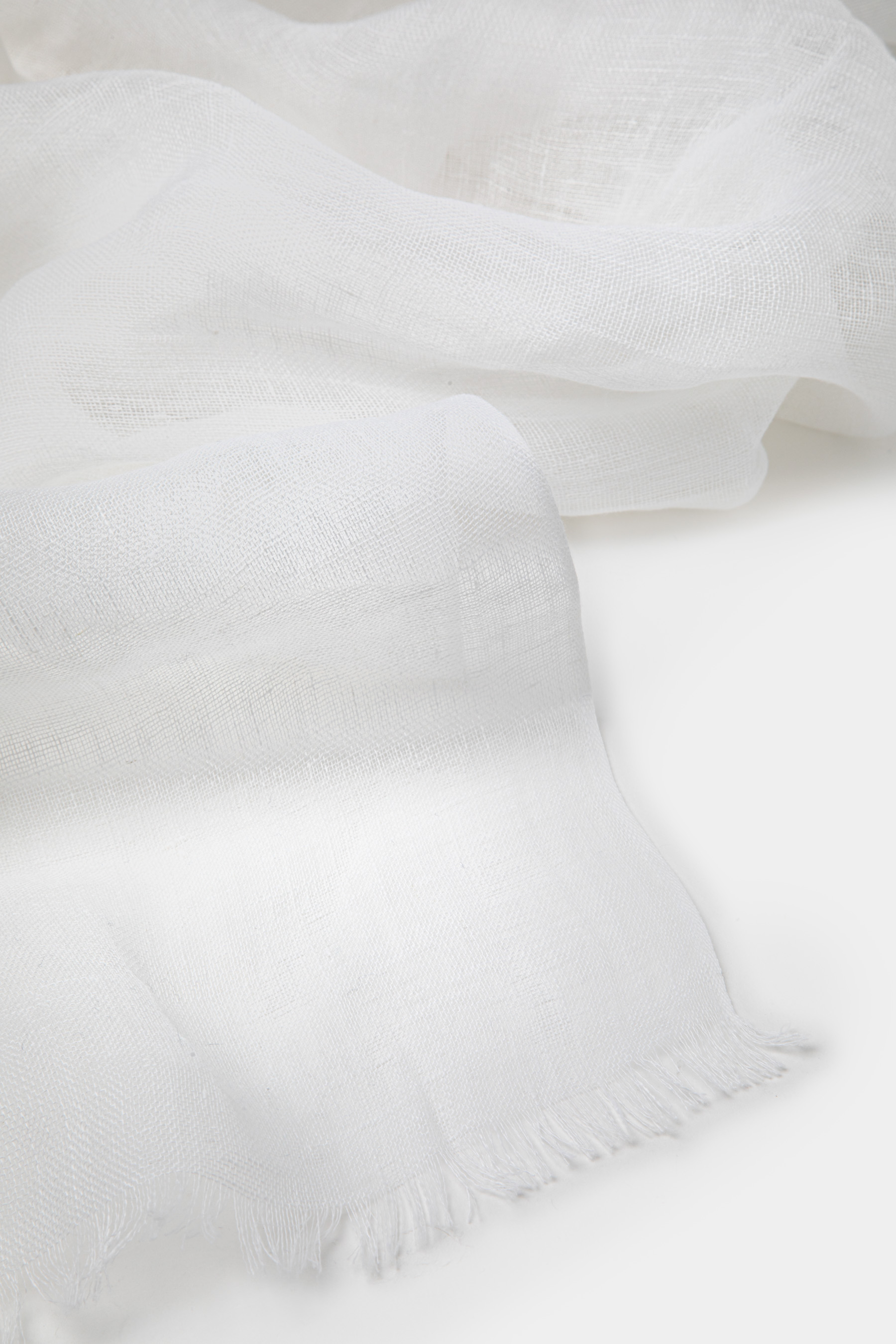 Sciarpa in lino tinta unita, BIANCO