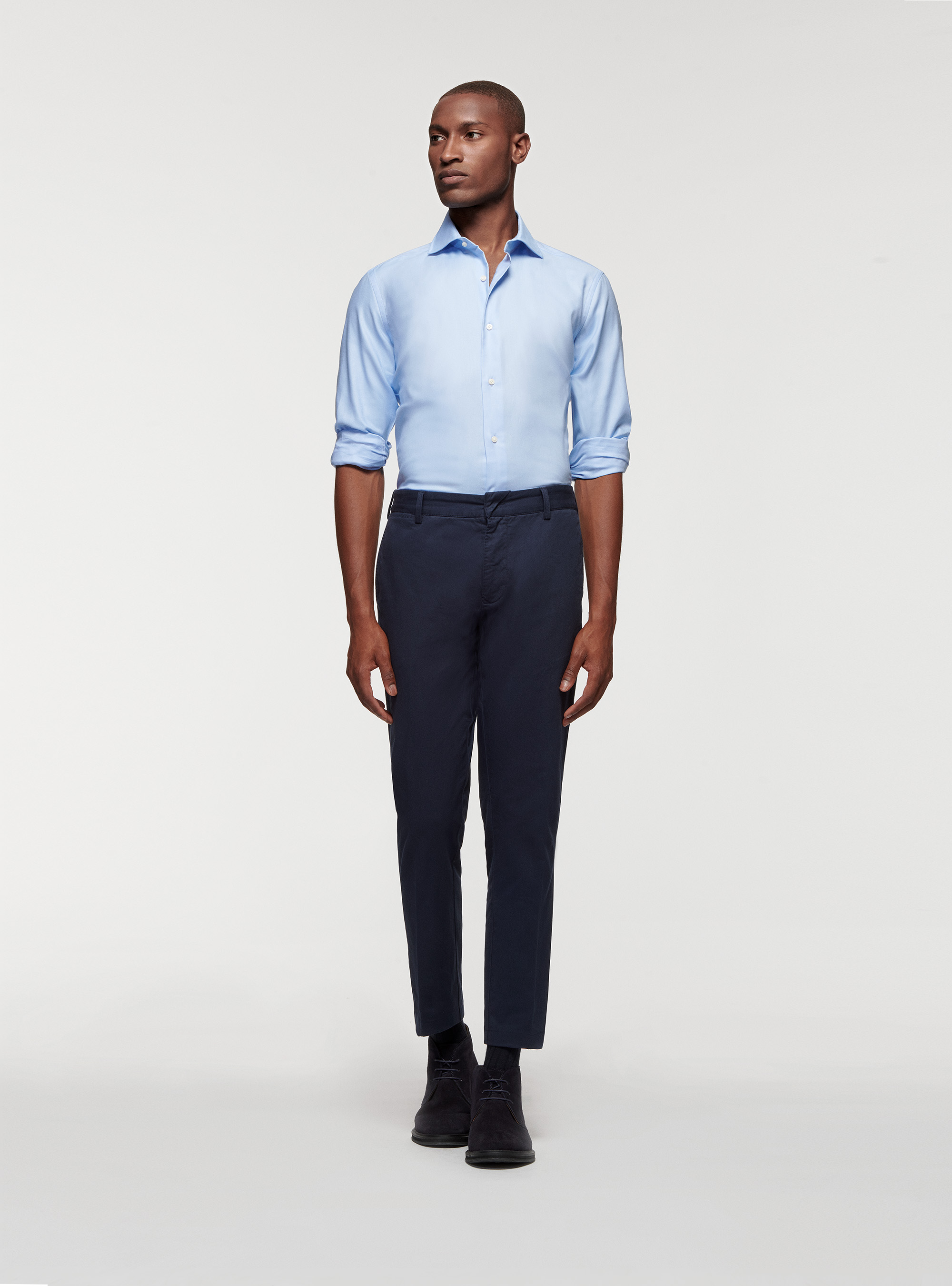 Camicia in cotone oxford, AZZURRO