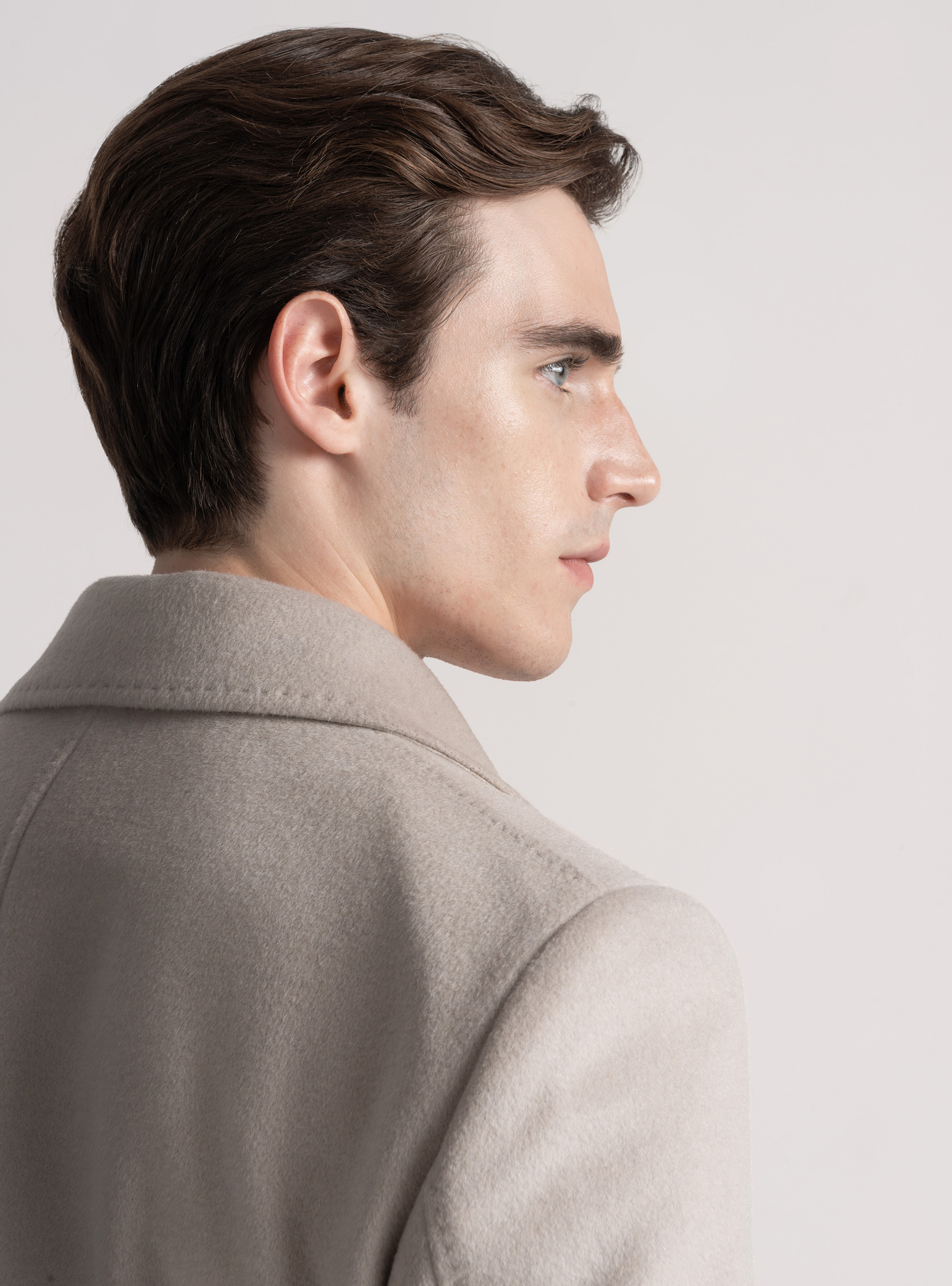 Abrigo de lana y cachemira, ECRU 0536C