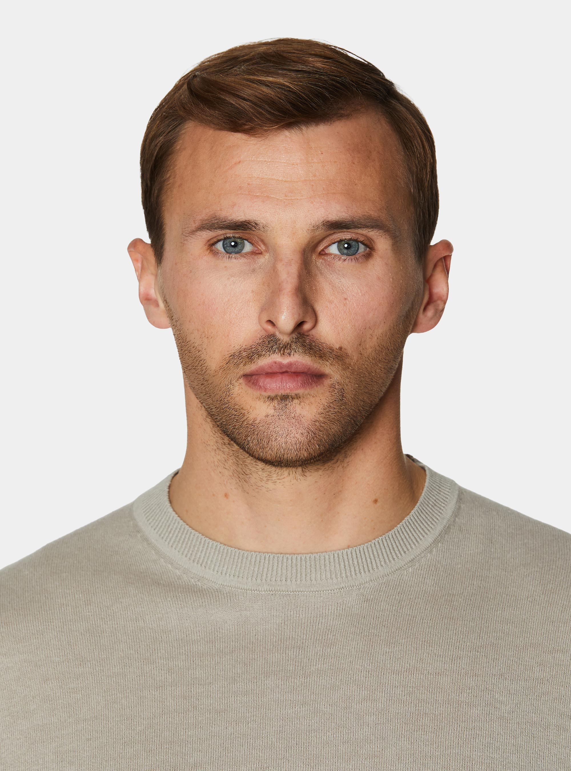 Maglia girocollo in cotone seta e cashmere, SAND