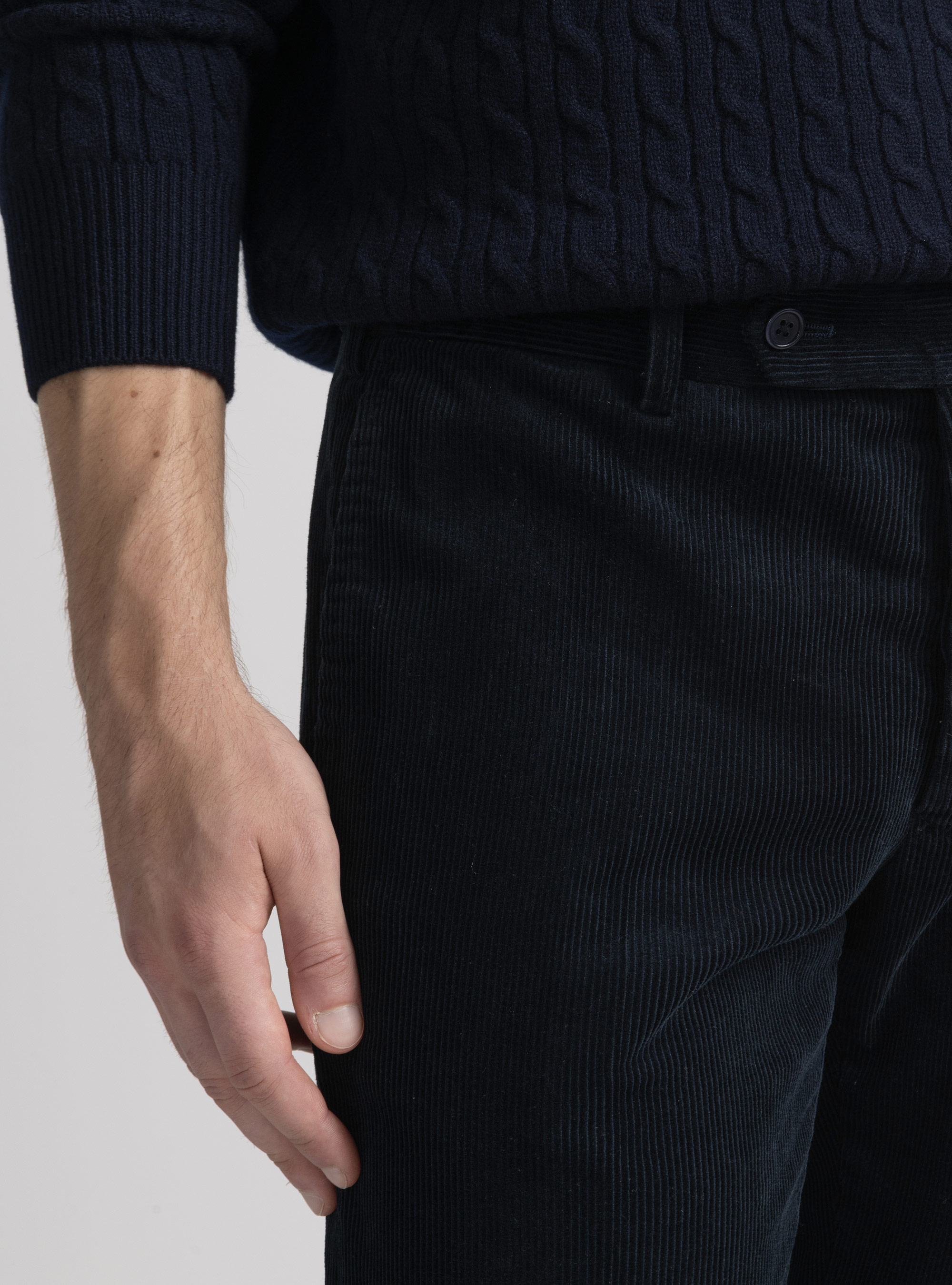Pantaloni in velluto, BLU NAVY