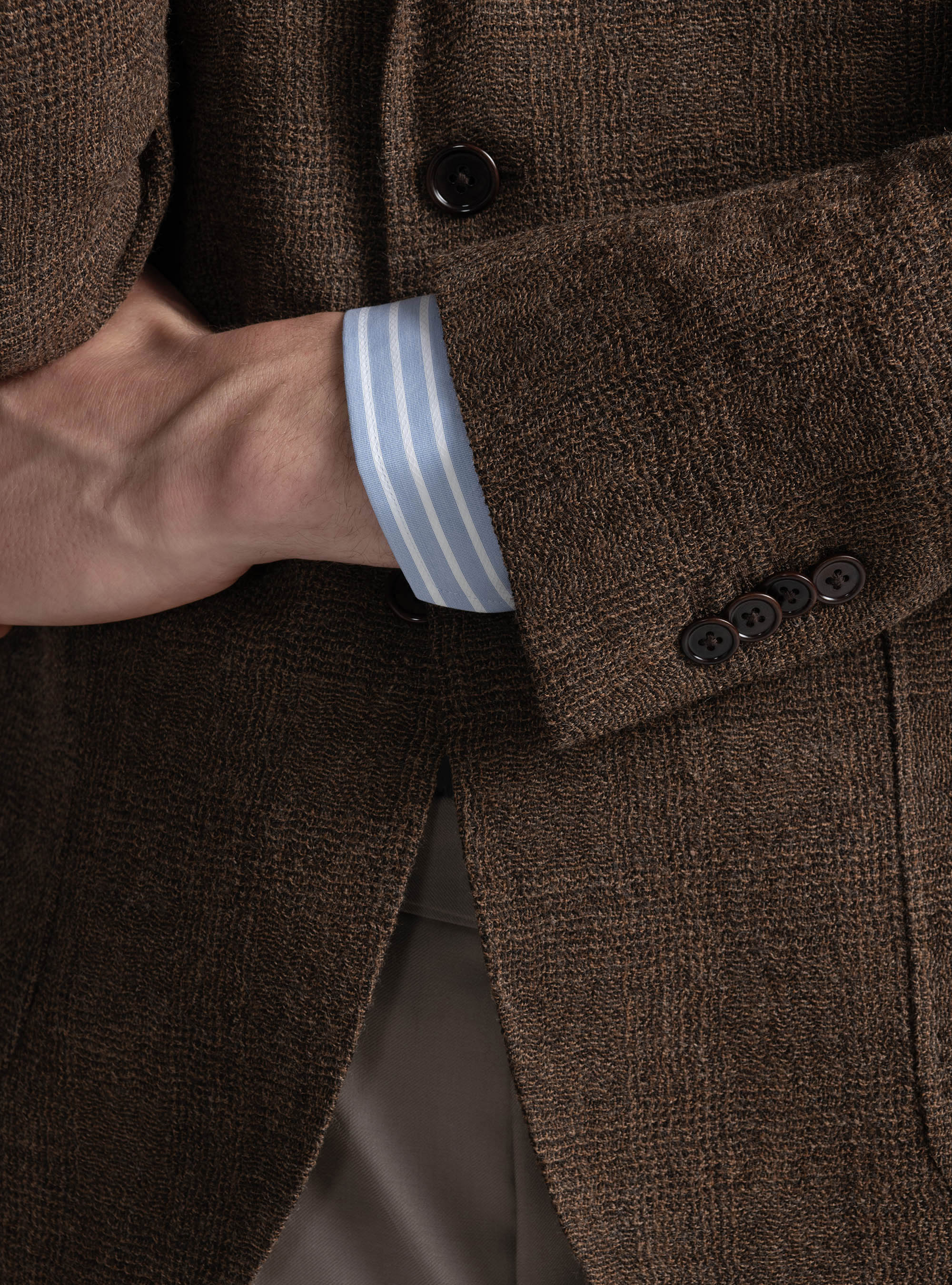 Americana de lana pura con estampado Príncipe de Gales, MULTICOLORE