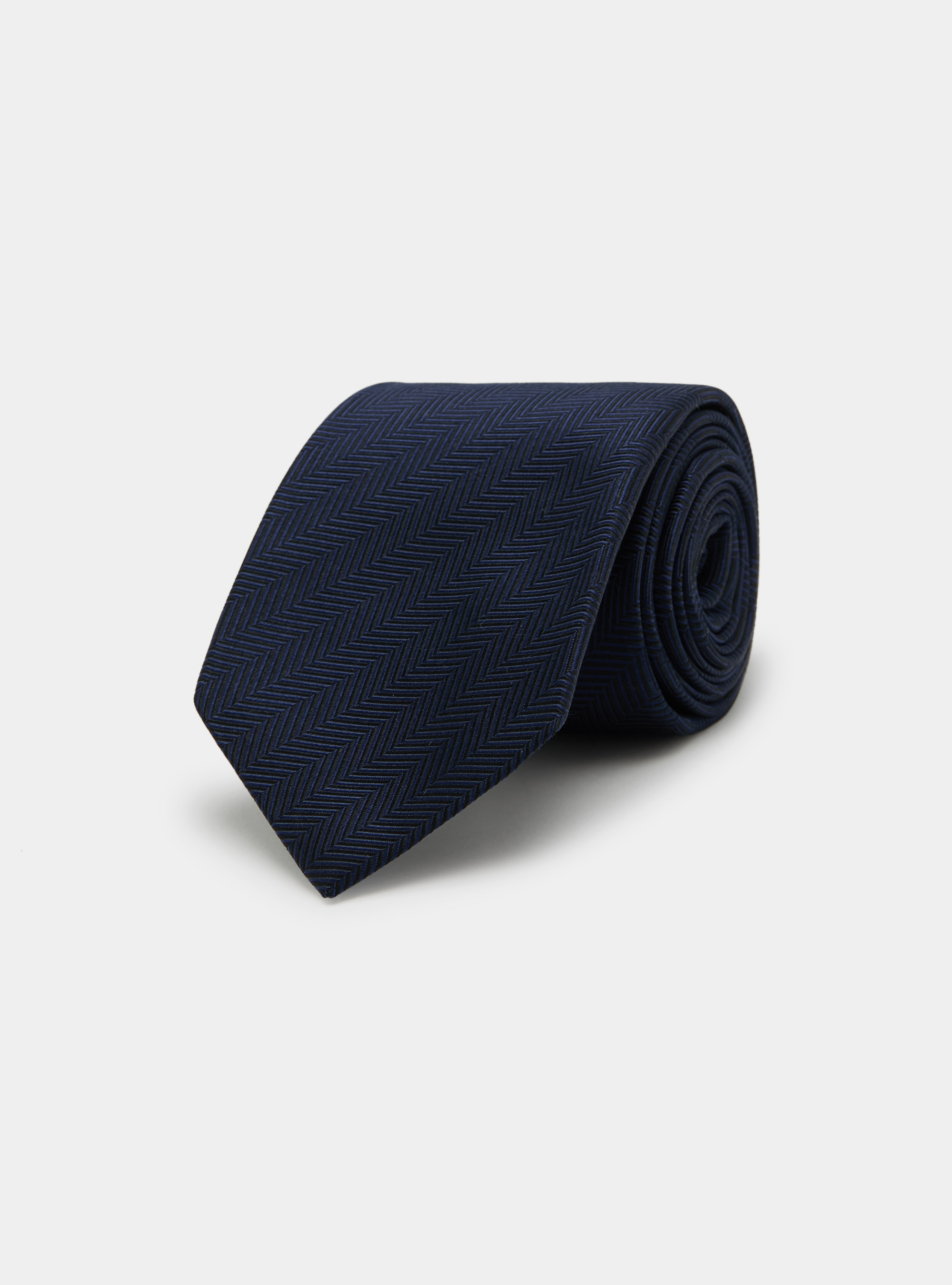 Herringbone silk tie, BLUE