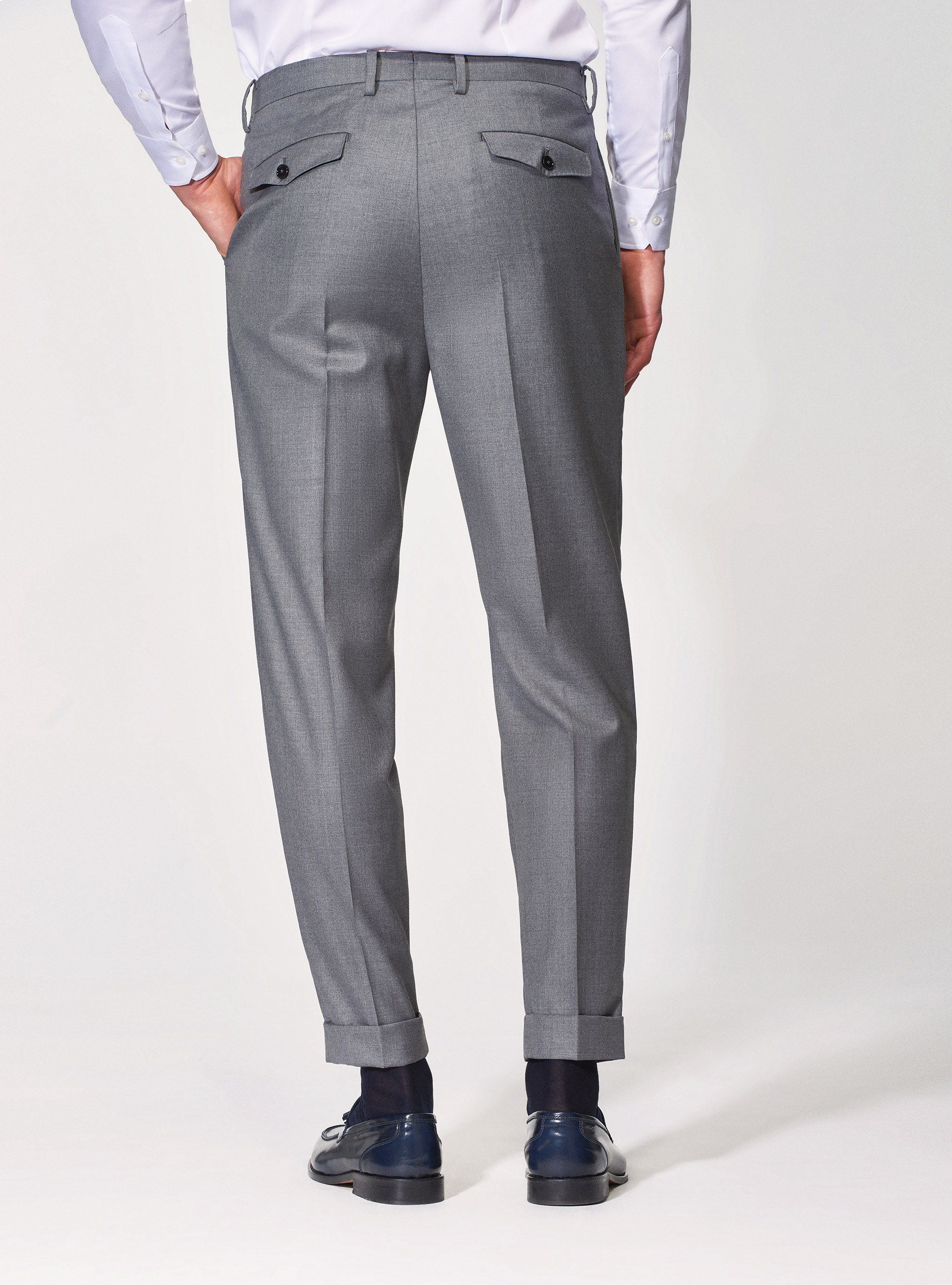 Pantaloni in pura lana superfine 110's Vitale Barberis Canonico, GRIGIO CHIARO
