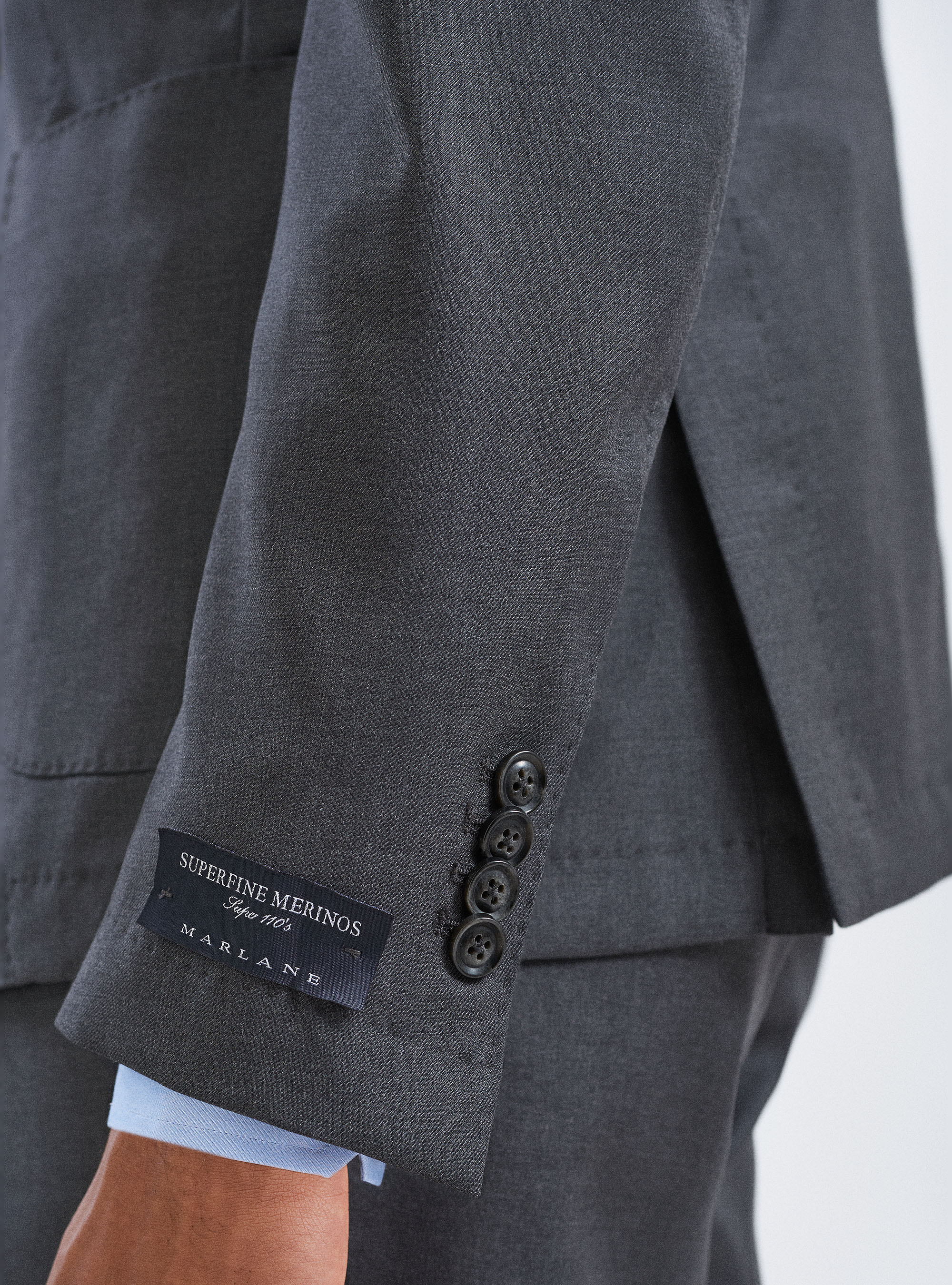 Giacca per abito in lana superfine merino 110's, ASFALTO