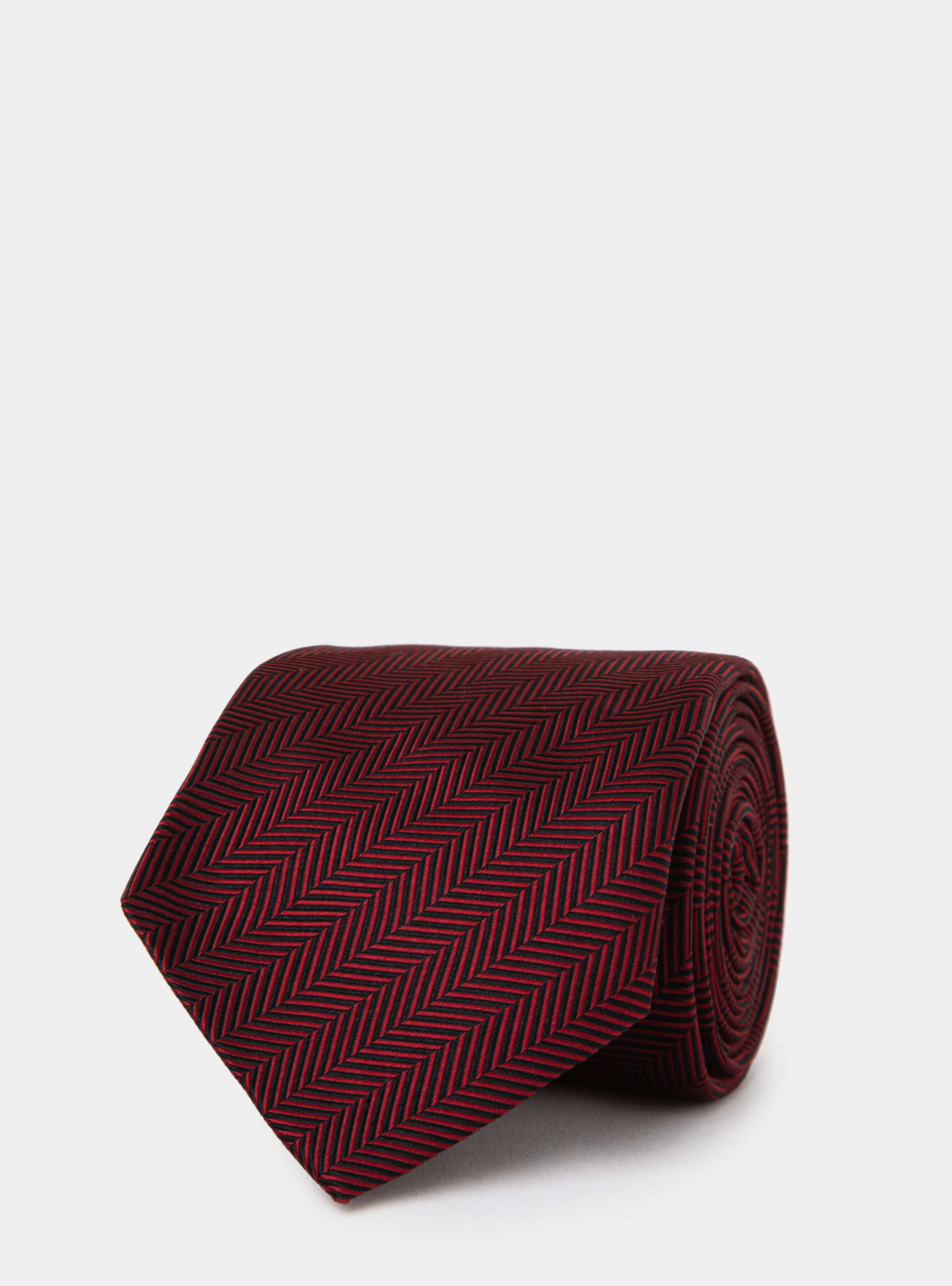 Cravatta in seta herringbone, ROSSO