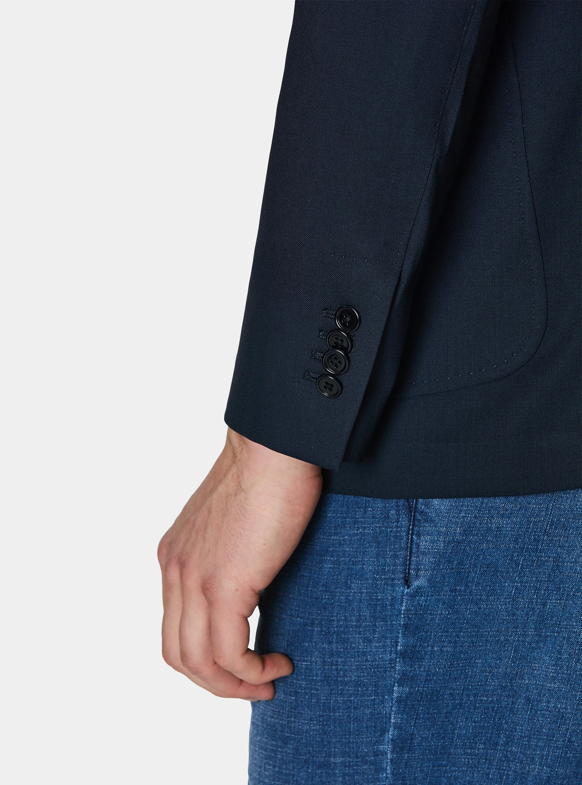 Veste crois&eacute;e en pure laine Vitale Barberis Canonico, BLEU