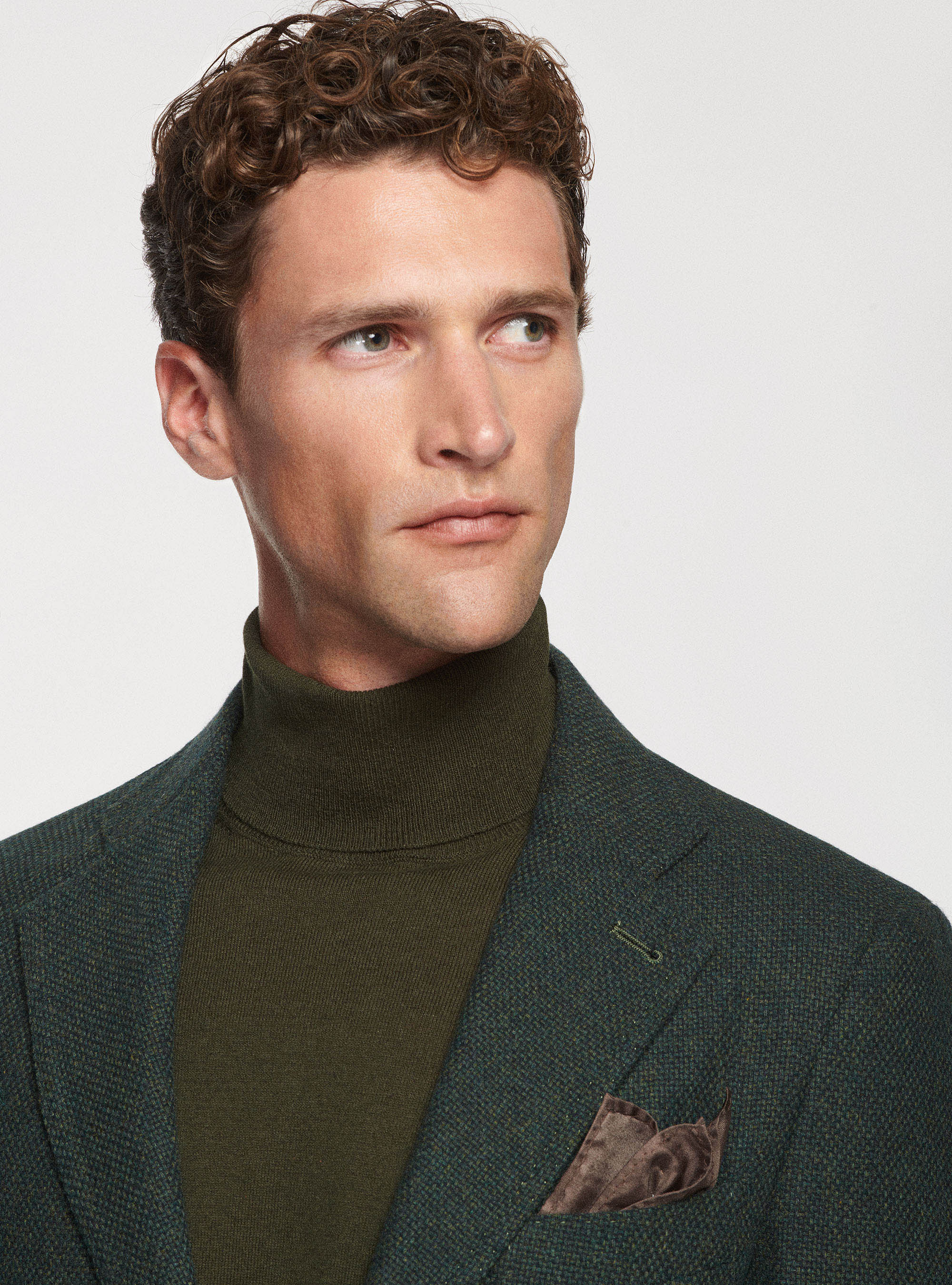 Giacca in lana cotone e cashmere, VERDE