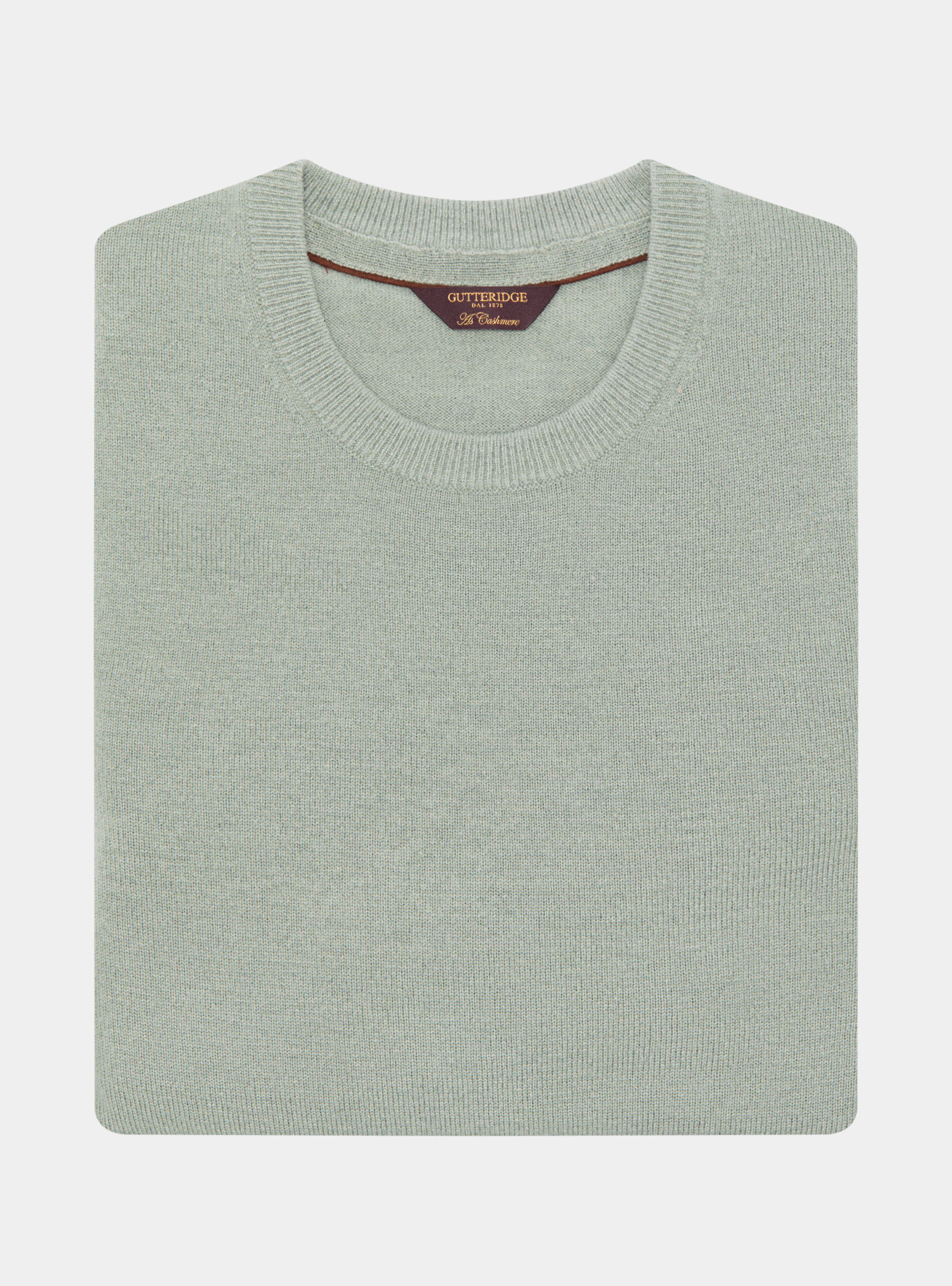 Lambswool and cashmere crewneck sweater, VERDE GIADA 0655C