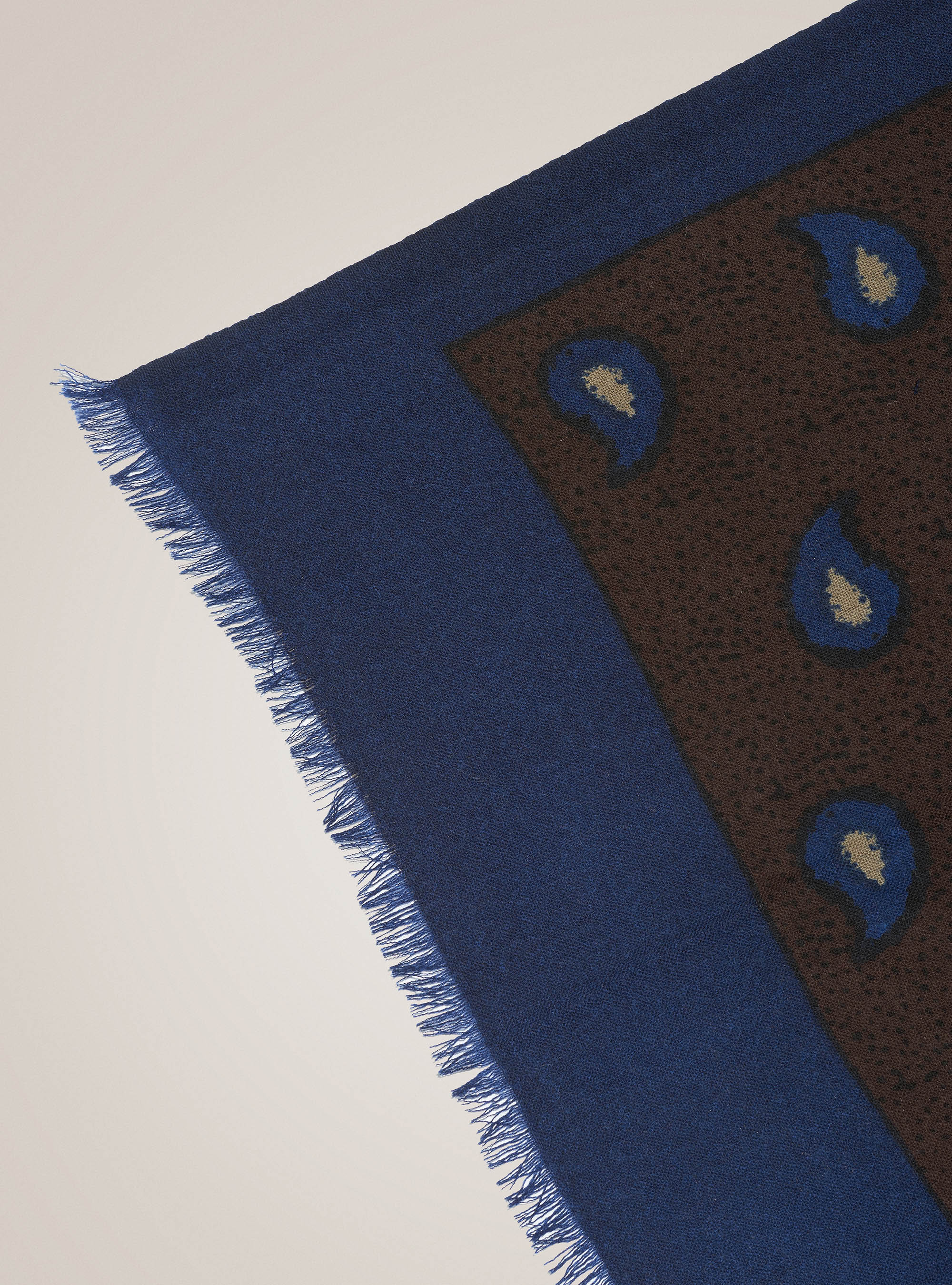 Sciarpa 100% lana a fantasia, MARRONE