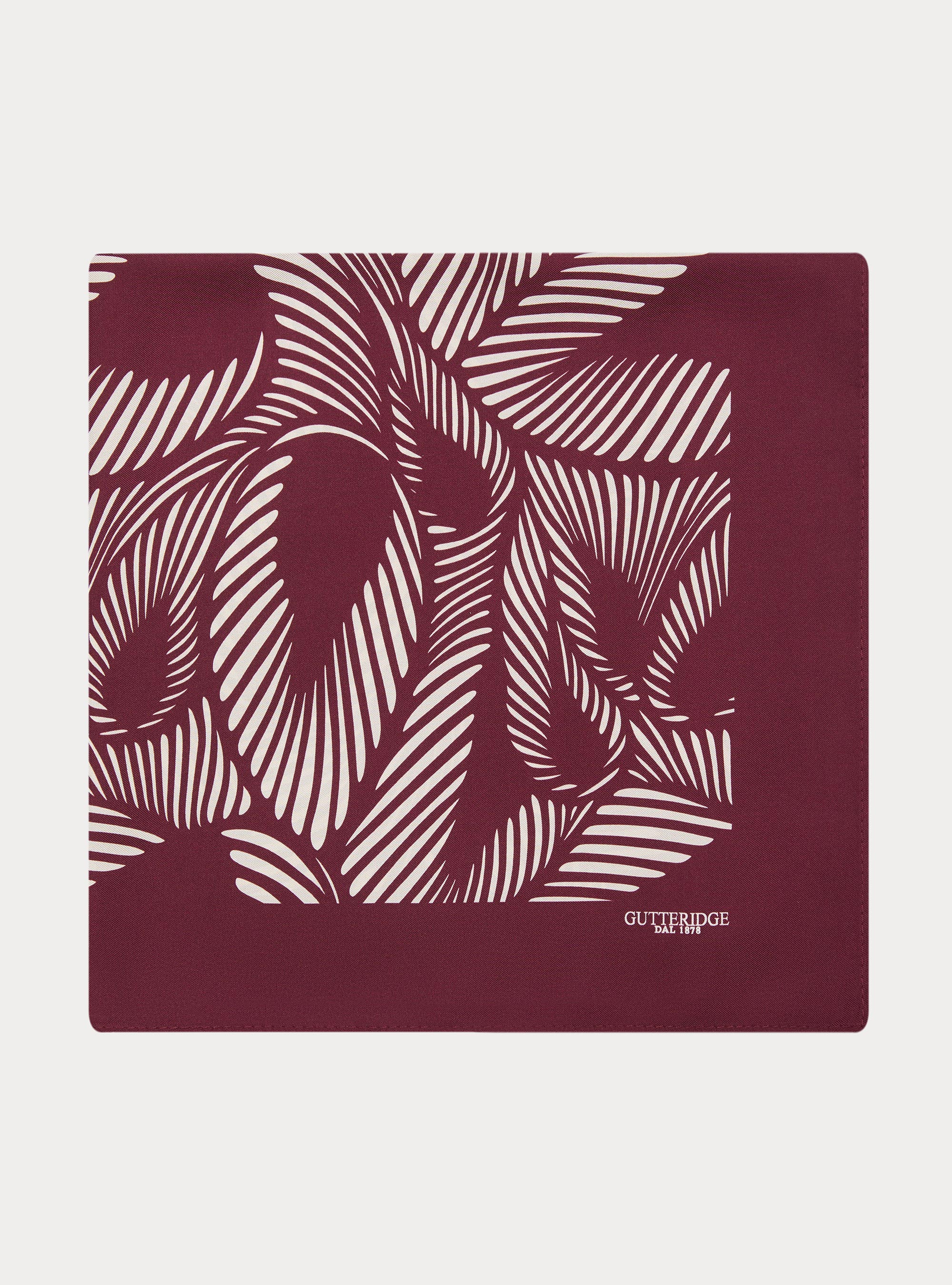 Foulard stampato in seta fantasia, BORDEAUX