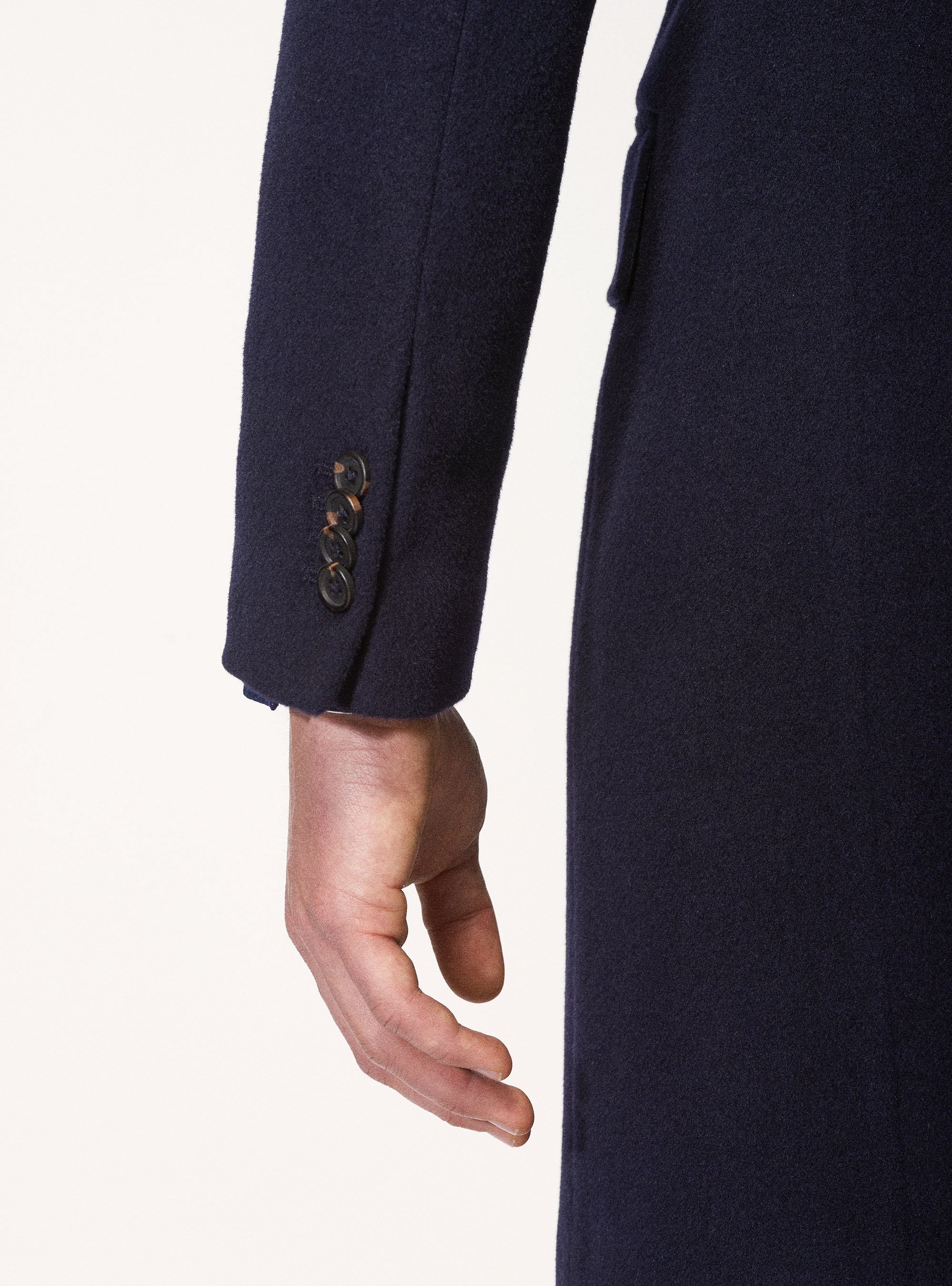 Cappotto monopetto in lana cashmere, BLU NAVY