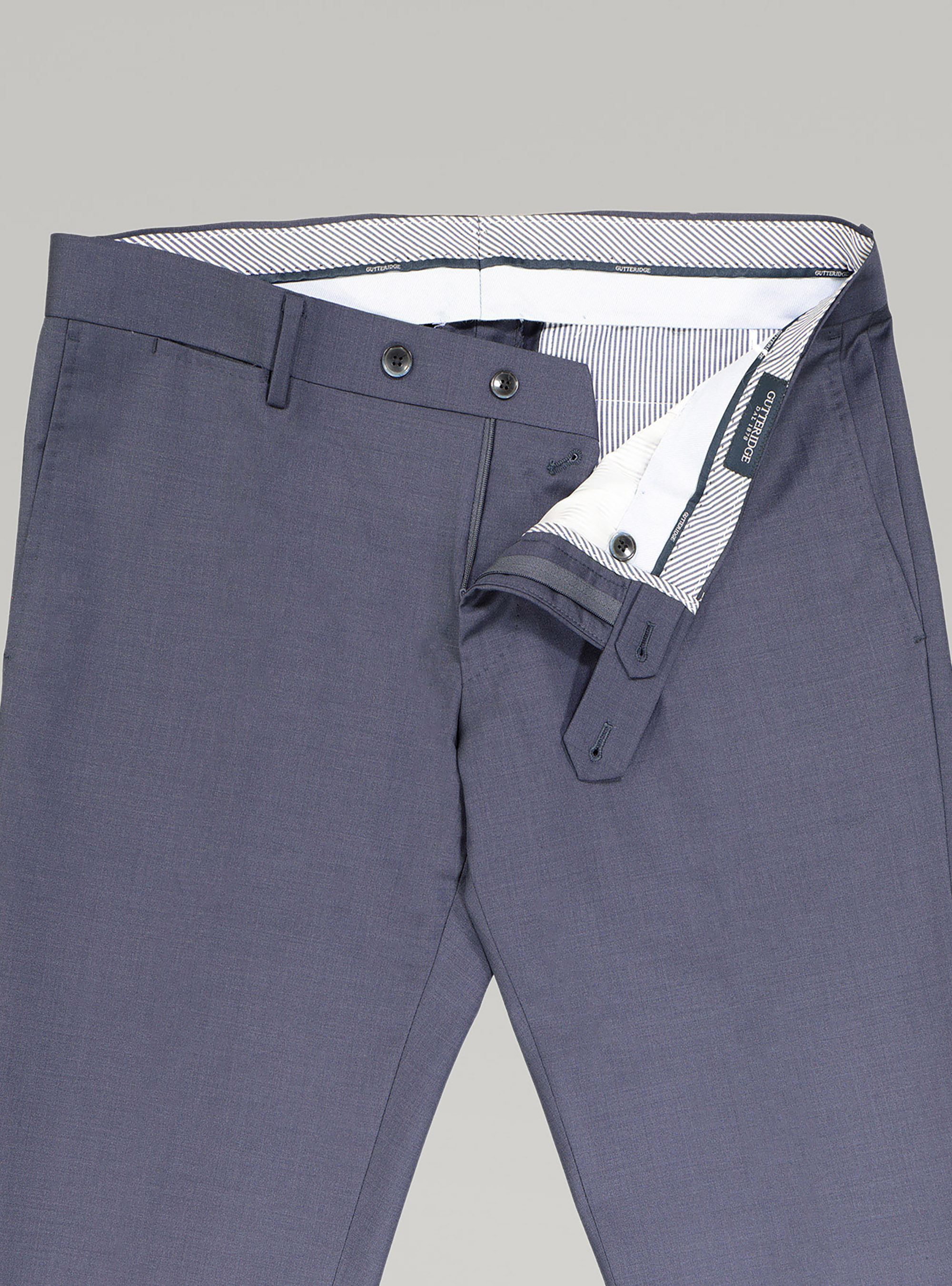 Pantaloni per abito in lana superfine 120's, INCHIOSTRO