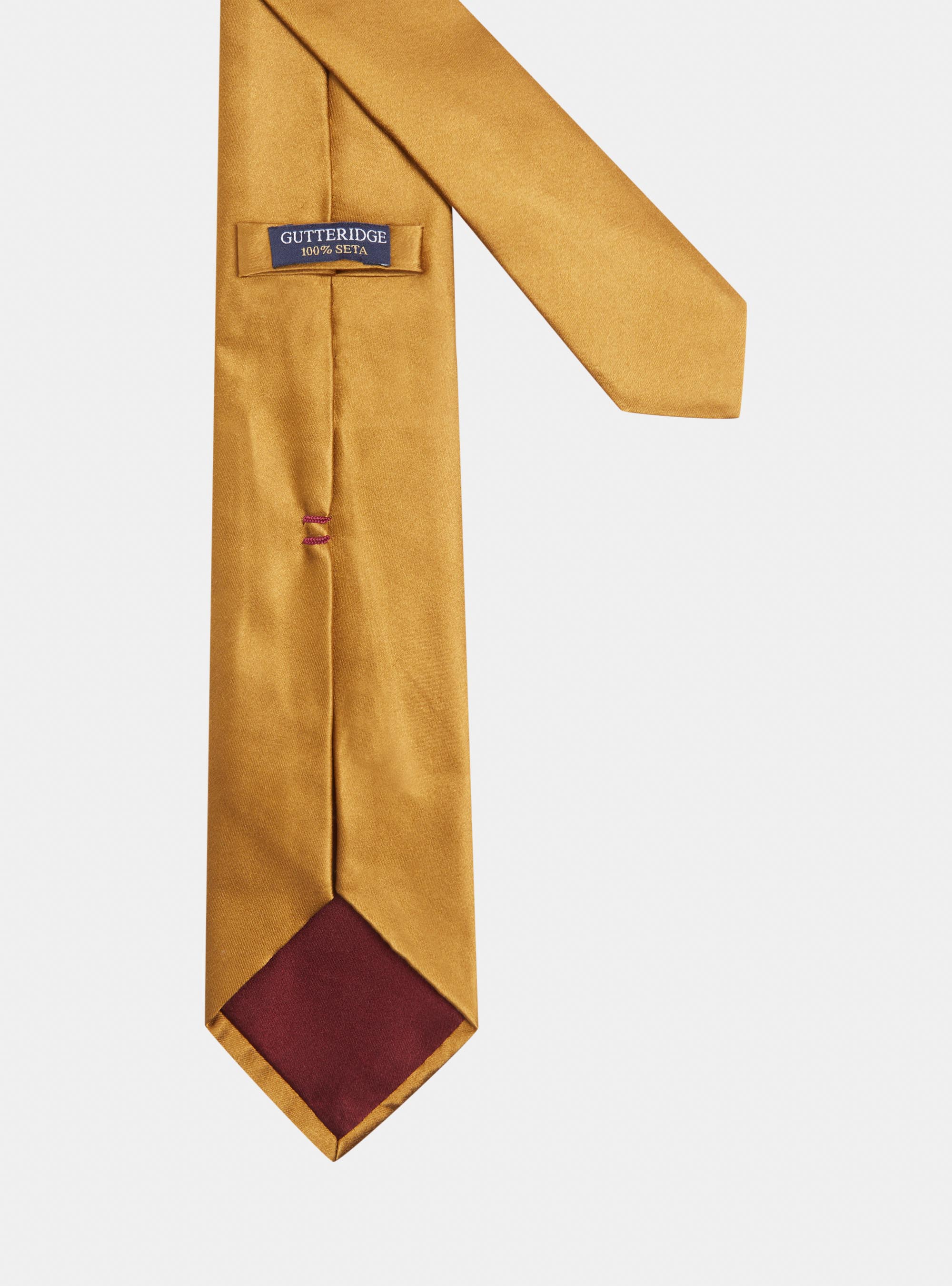Solid-coloured silk tie, SENAPE 0715C