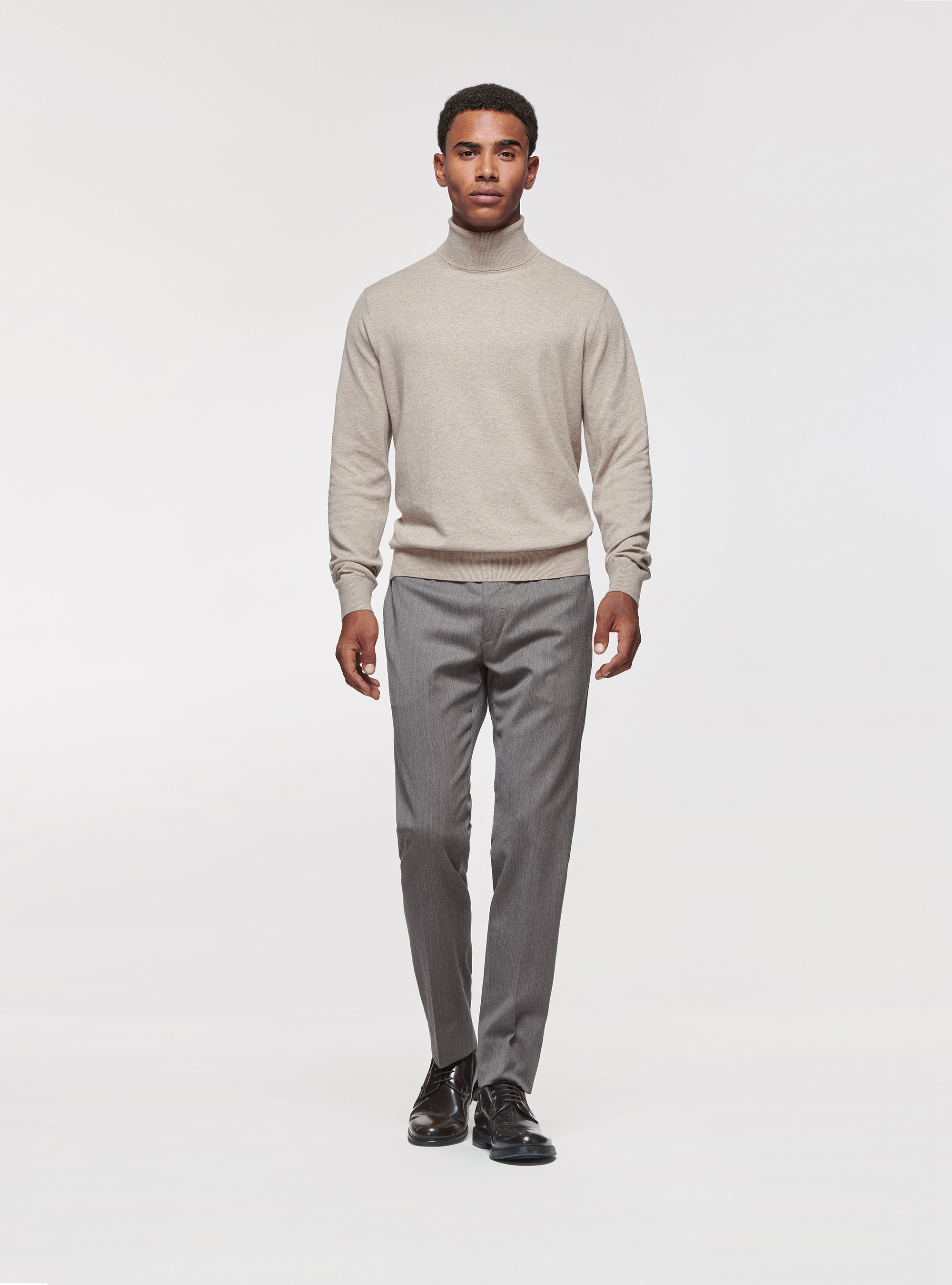 Dolcevita in cotone seta e cashmere, SABBIA