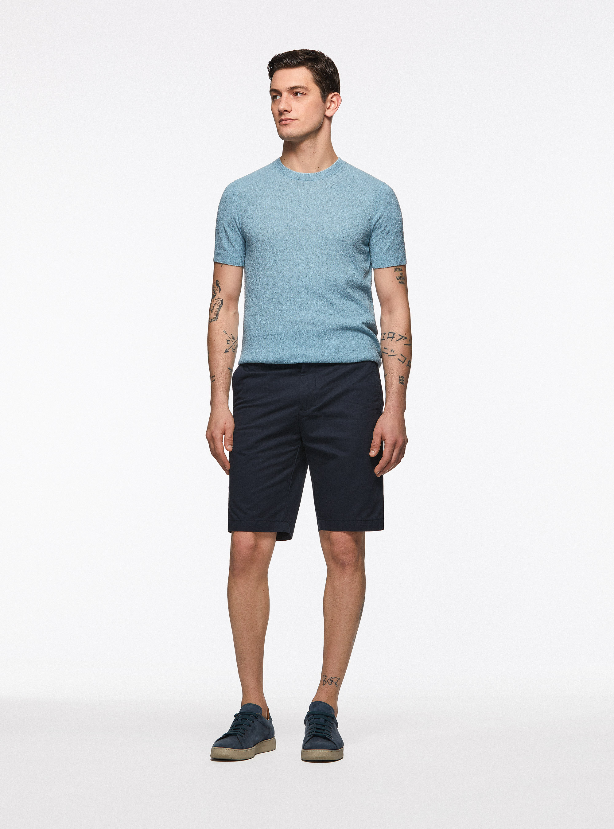 Twill Bermuda shorts, NAVY BLUE
