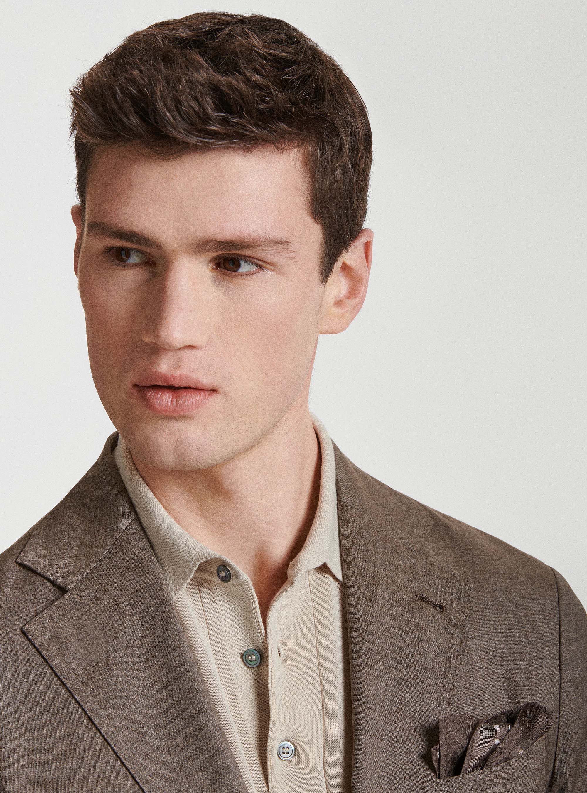 Giacca per abito in pura lana superfine 130's Reda, FANGO