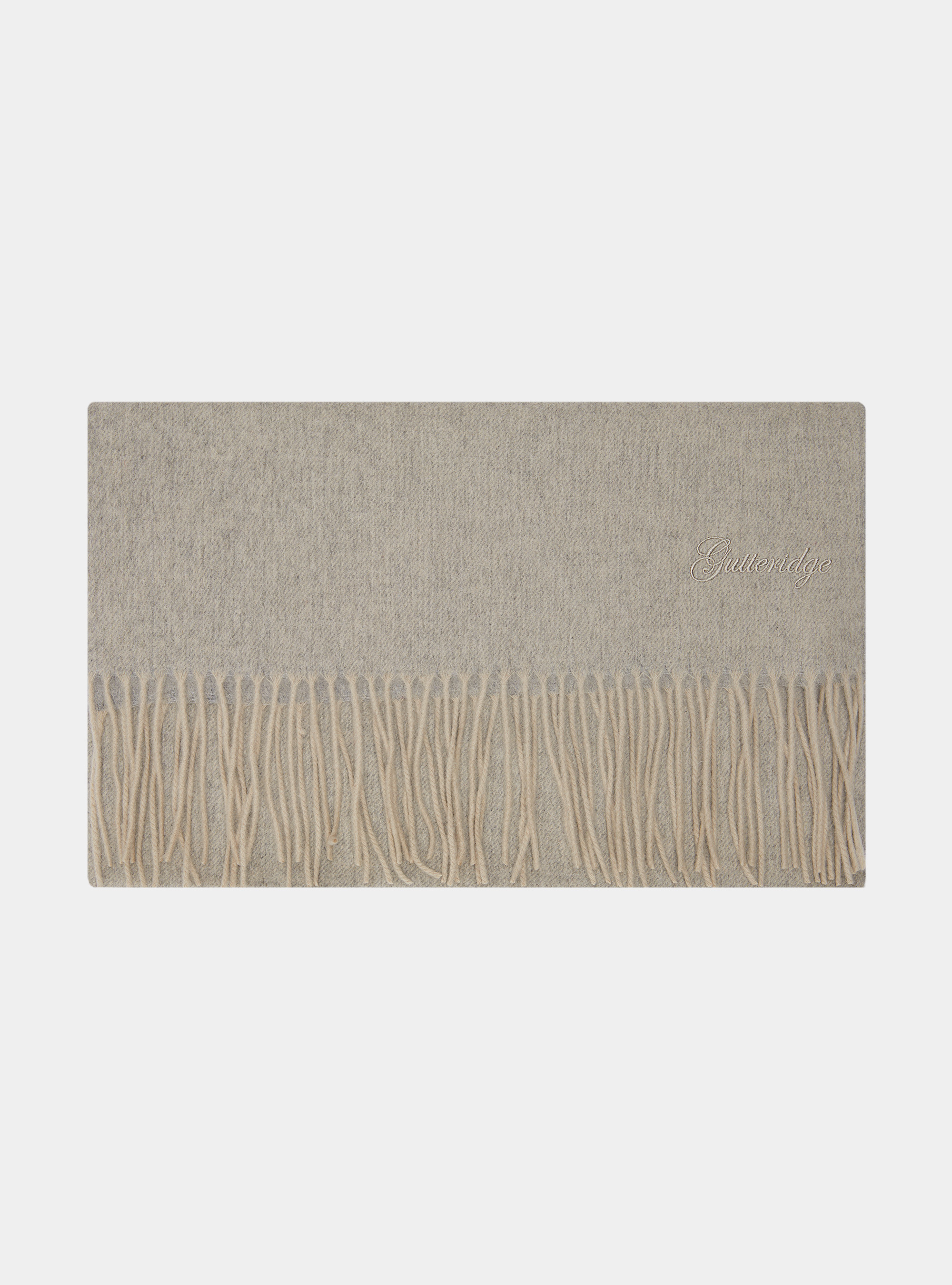 Sciarpa double face in lana e cashmere, ECRU