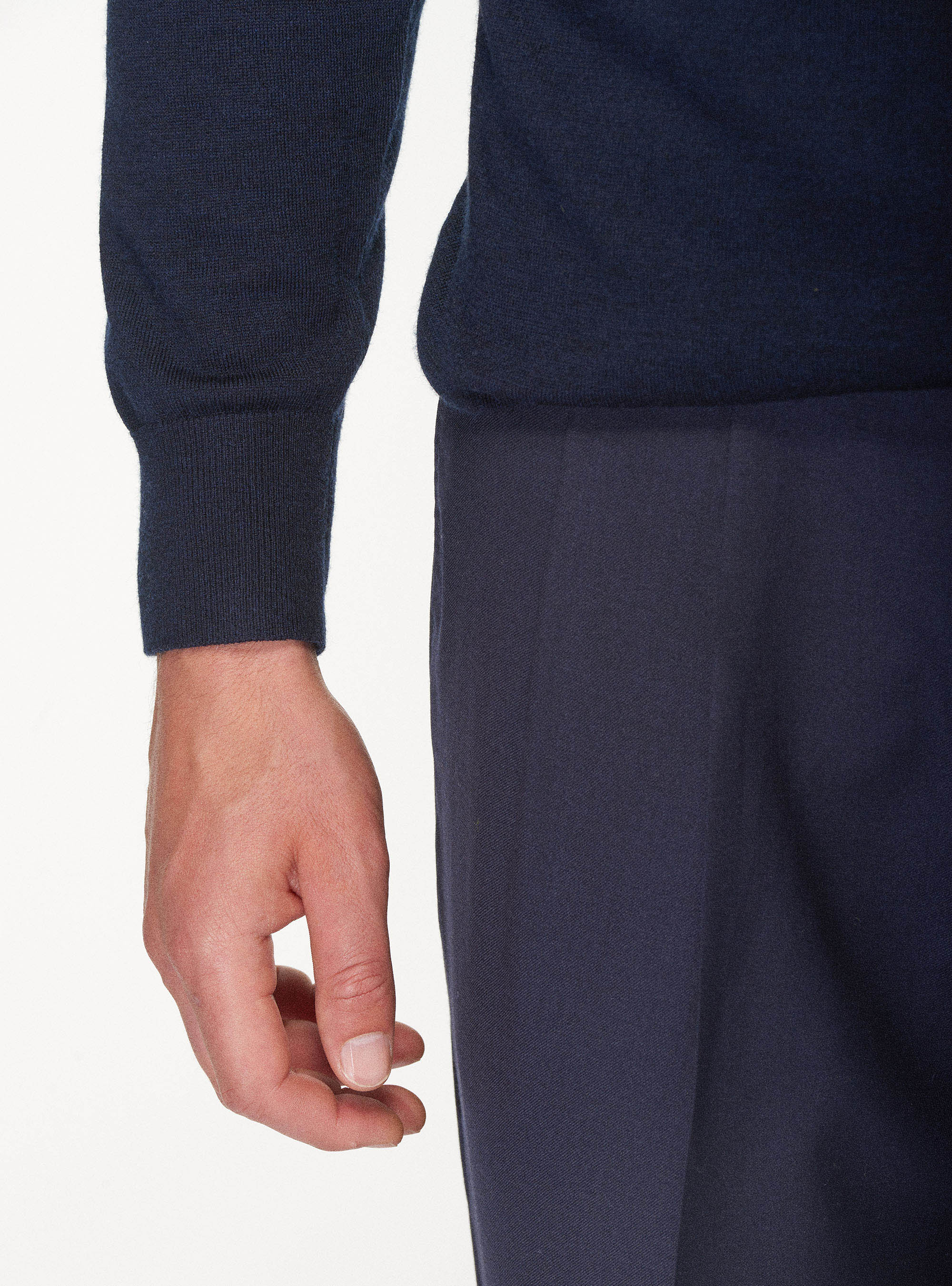 Dolcevita in pura lana merino extrafine, BLU NAVY