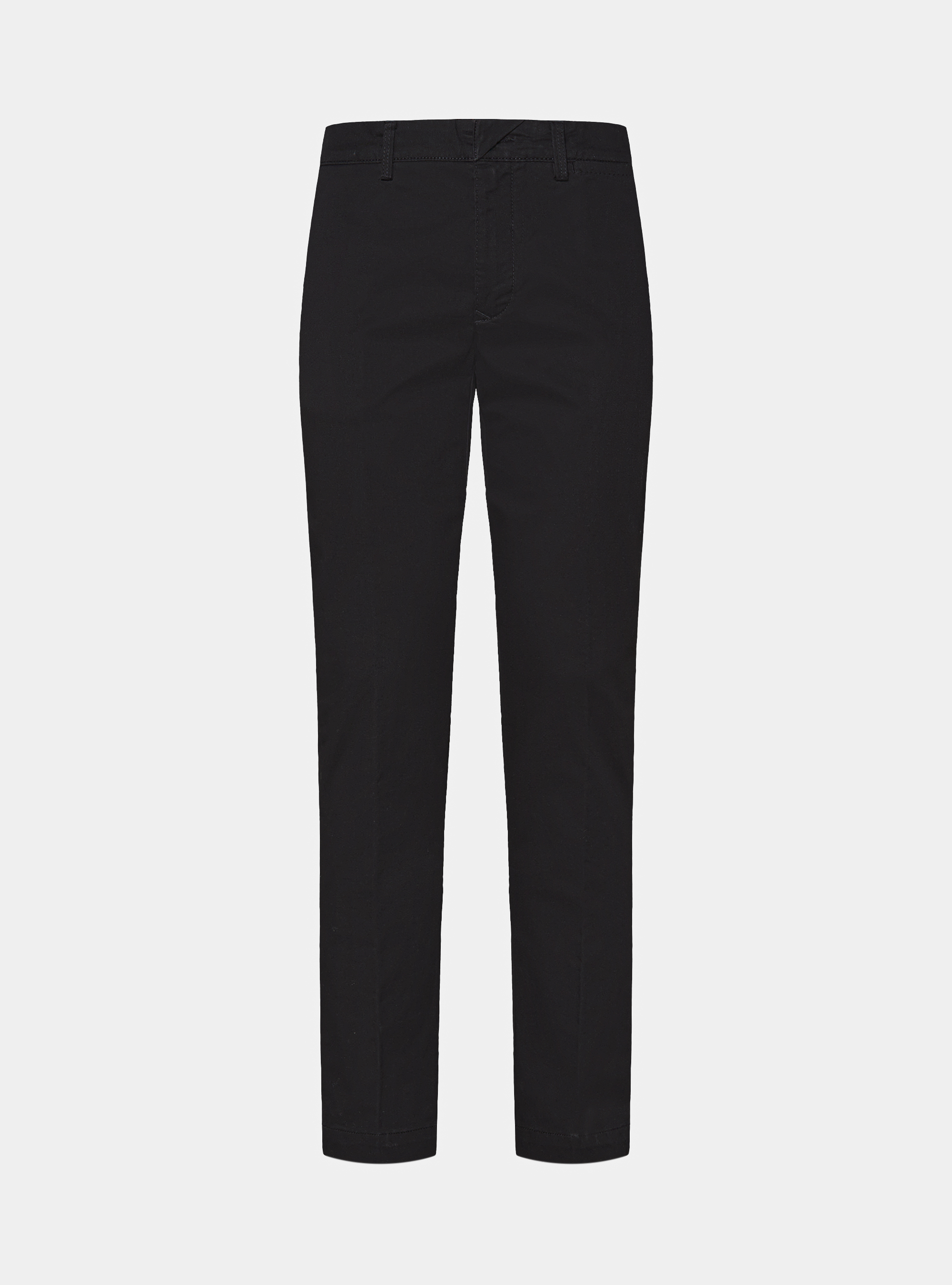 Pantalón chino slim fit de sarga elástica, NEGRO