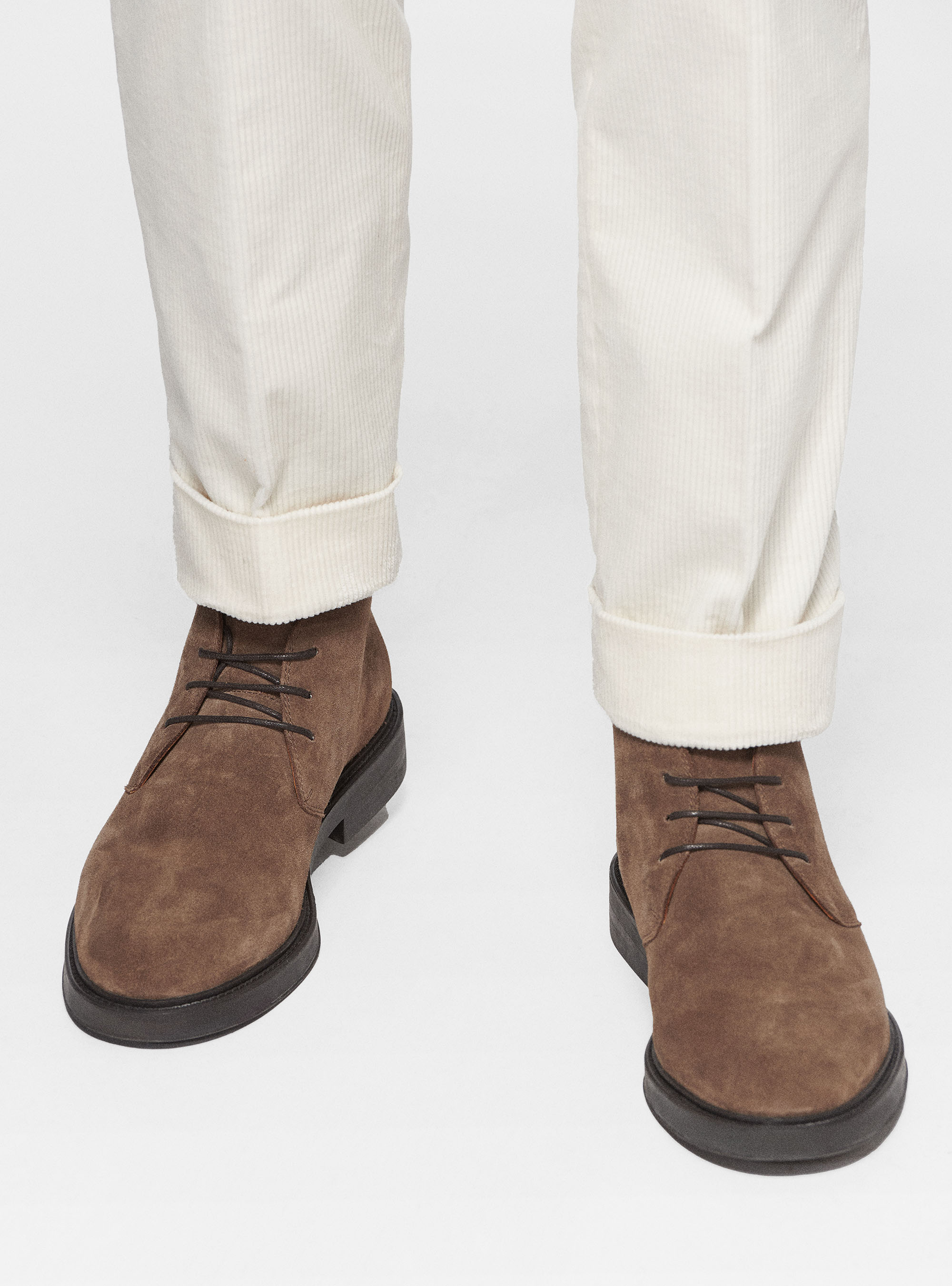 Pantaloni con pince in velluto Duca Visconti di Modrone, PANNA