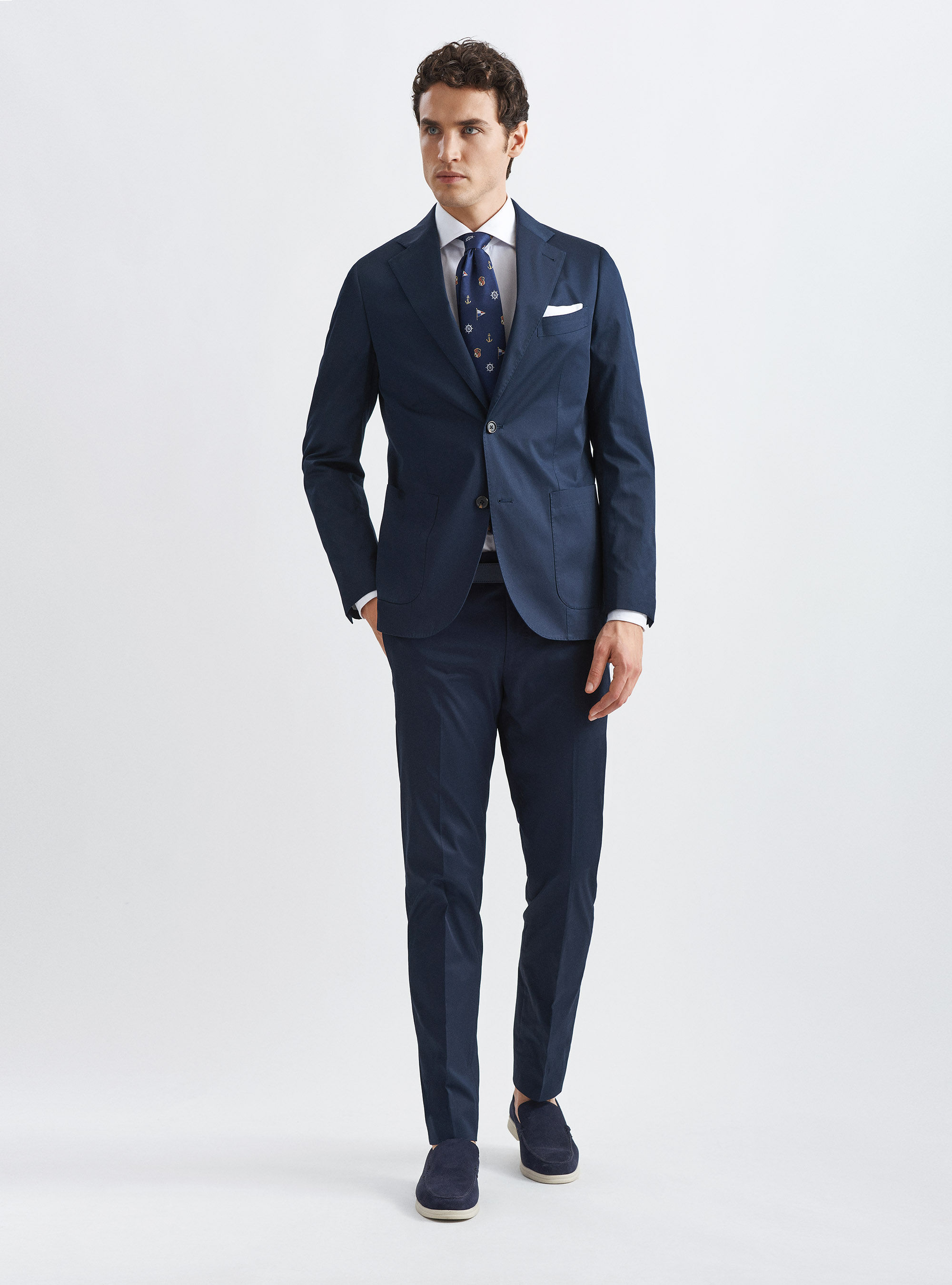 Giacca per abito in puro cotone, BLU NAVY