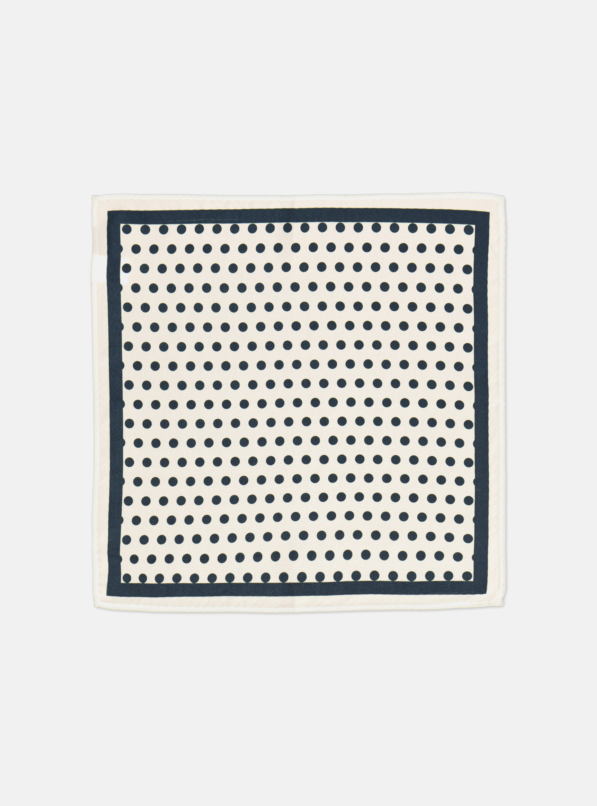 POLKA DOT SILK POCHETTE, NAVY BLUE