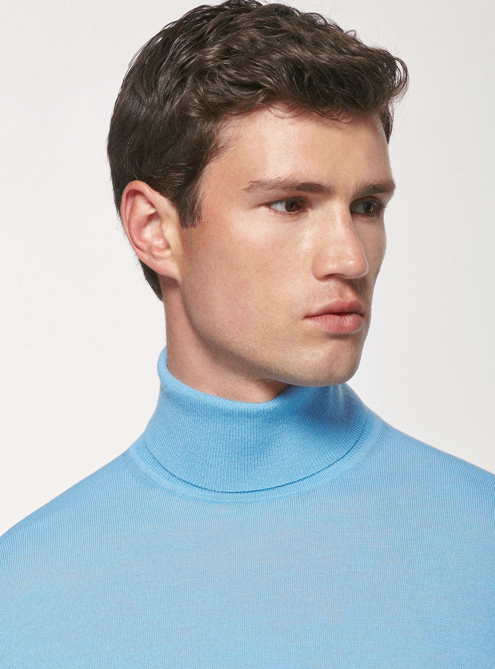 Dolcevita in pura lana merino, AZZURRO