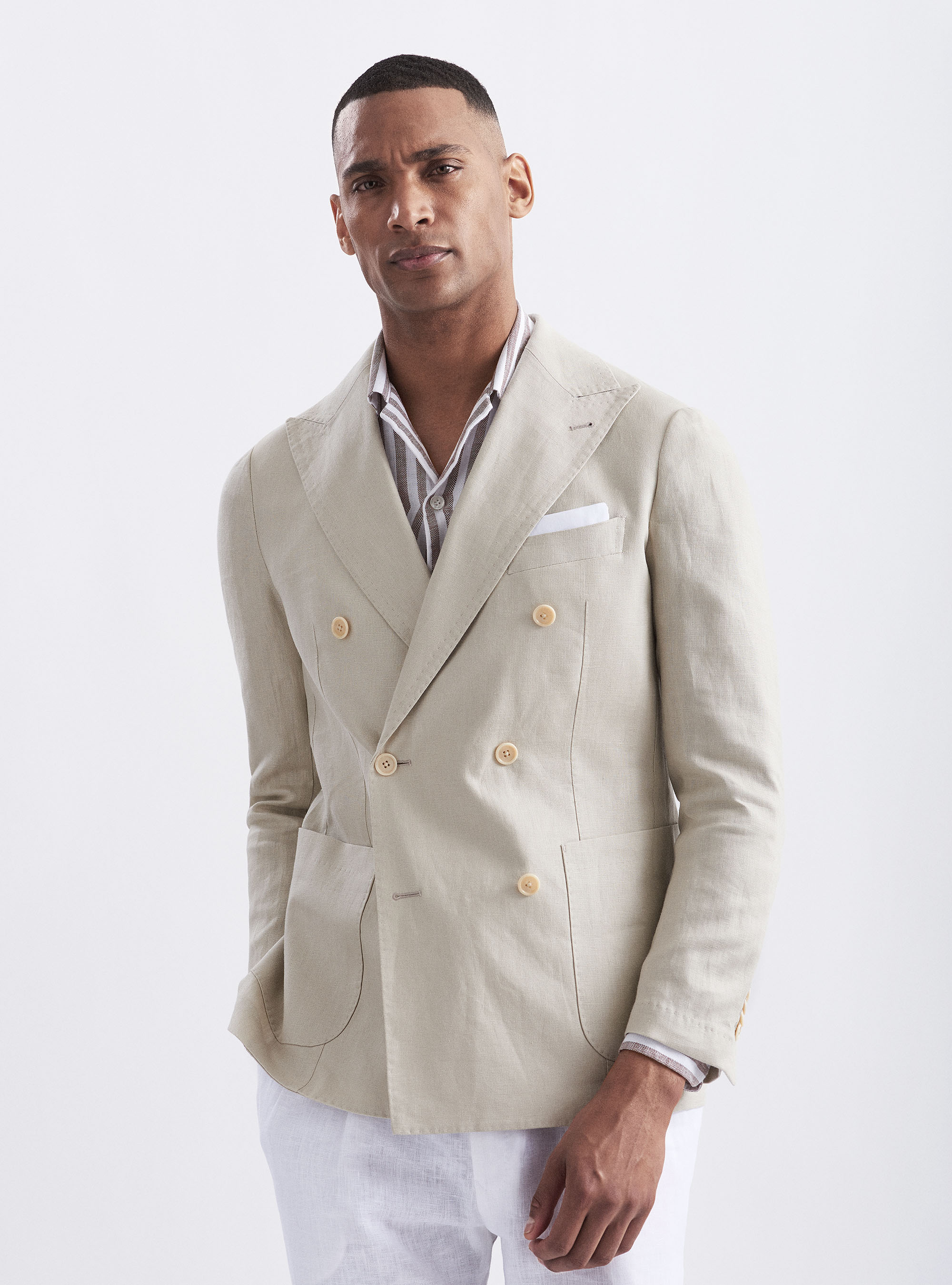linen double breasted jacket