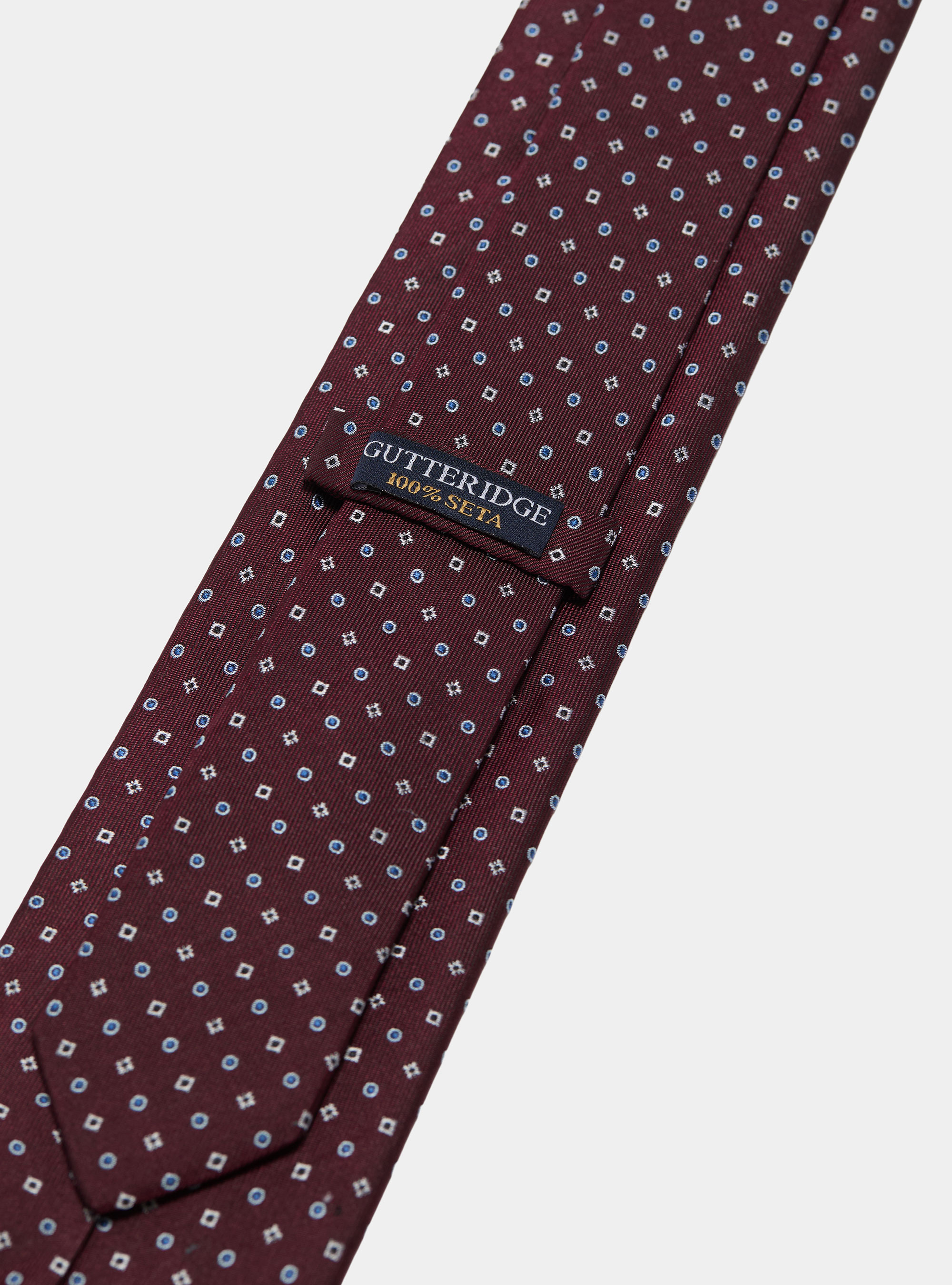 Micro patterned silk twill tie, BORDEAUX