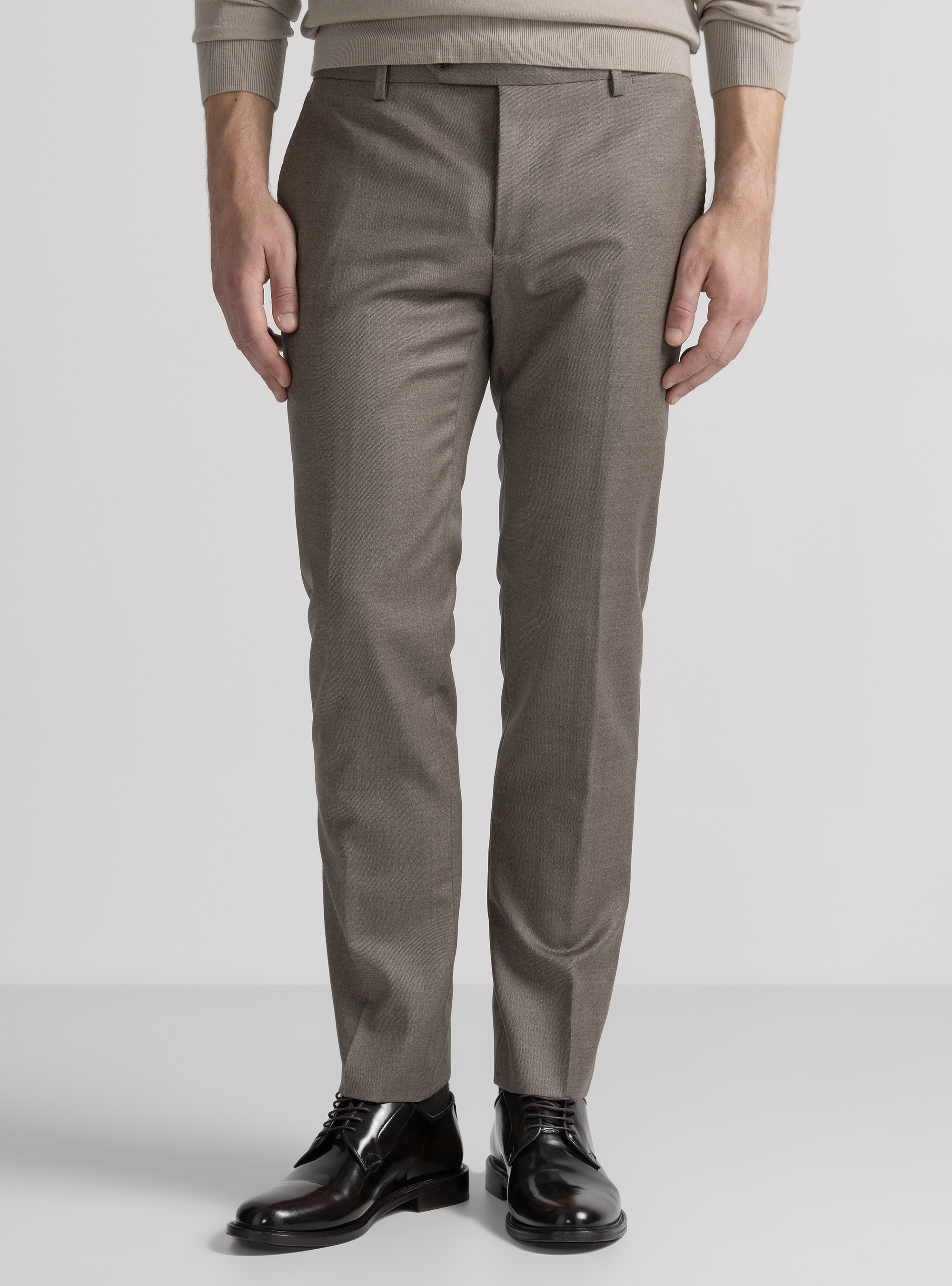 Gutteridge - Trousers in pure 110's superfine wool, Unisex, Sand, Size: 42