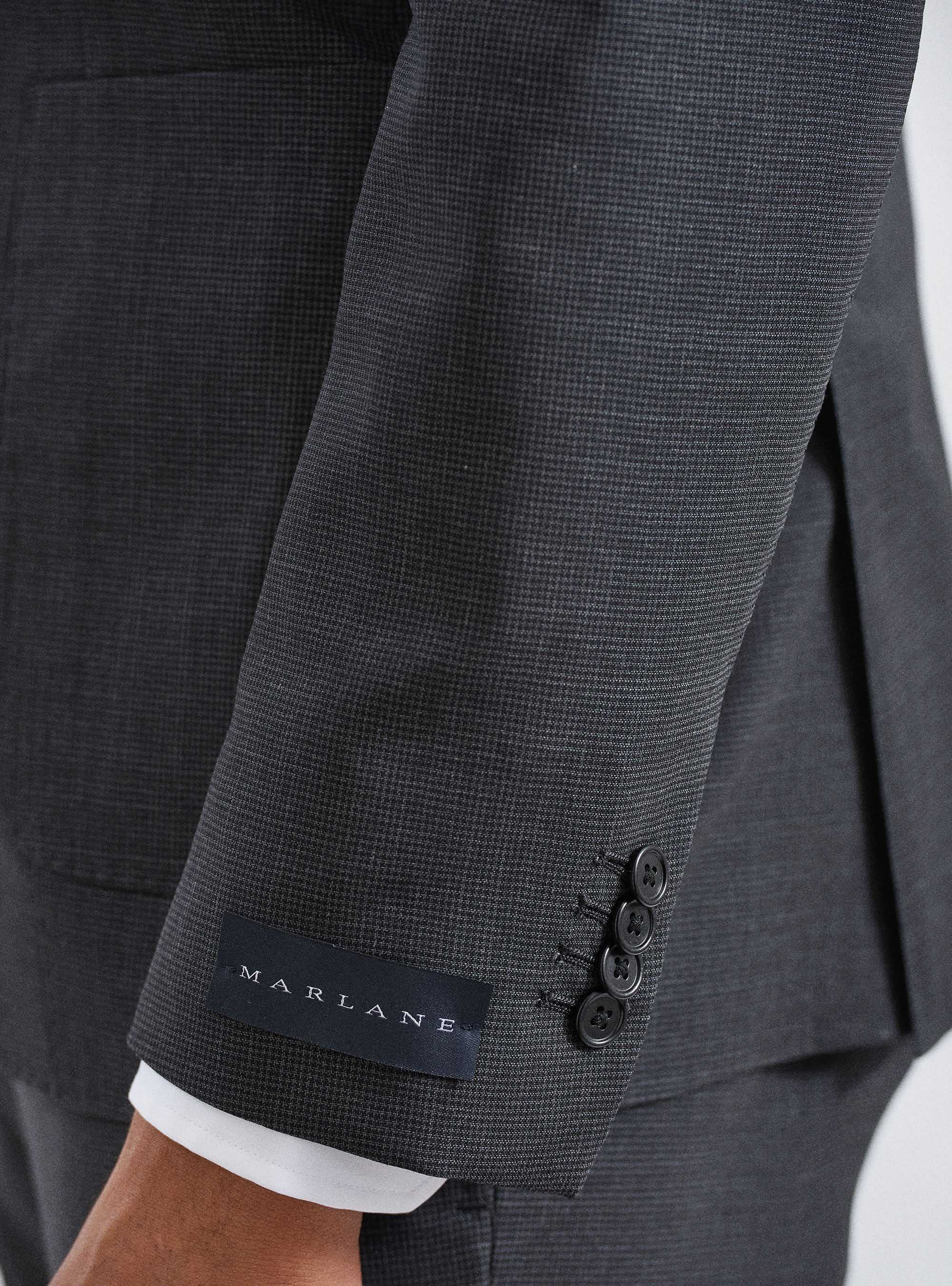 Marlane pure wool houndstooth suit blazer, ASPHALT GREY