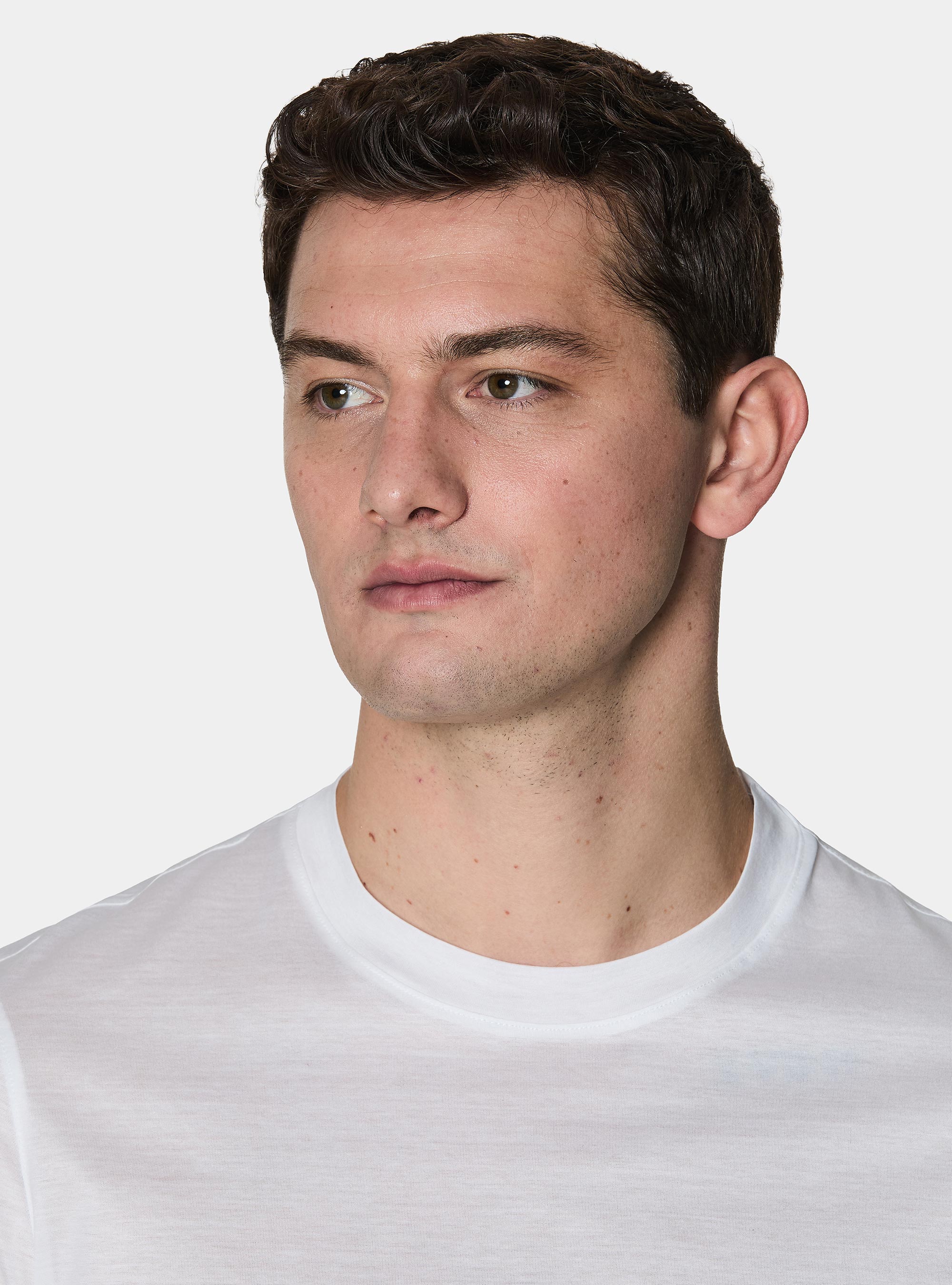 Short-sleeved T-shirt in lisle yarn, WHITE