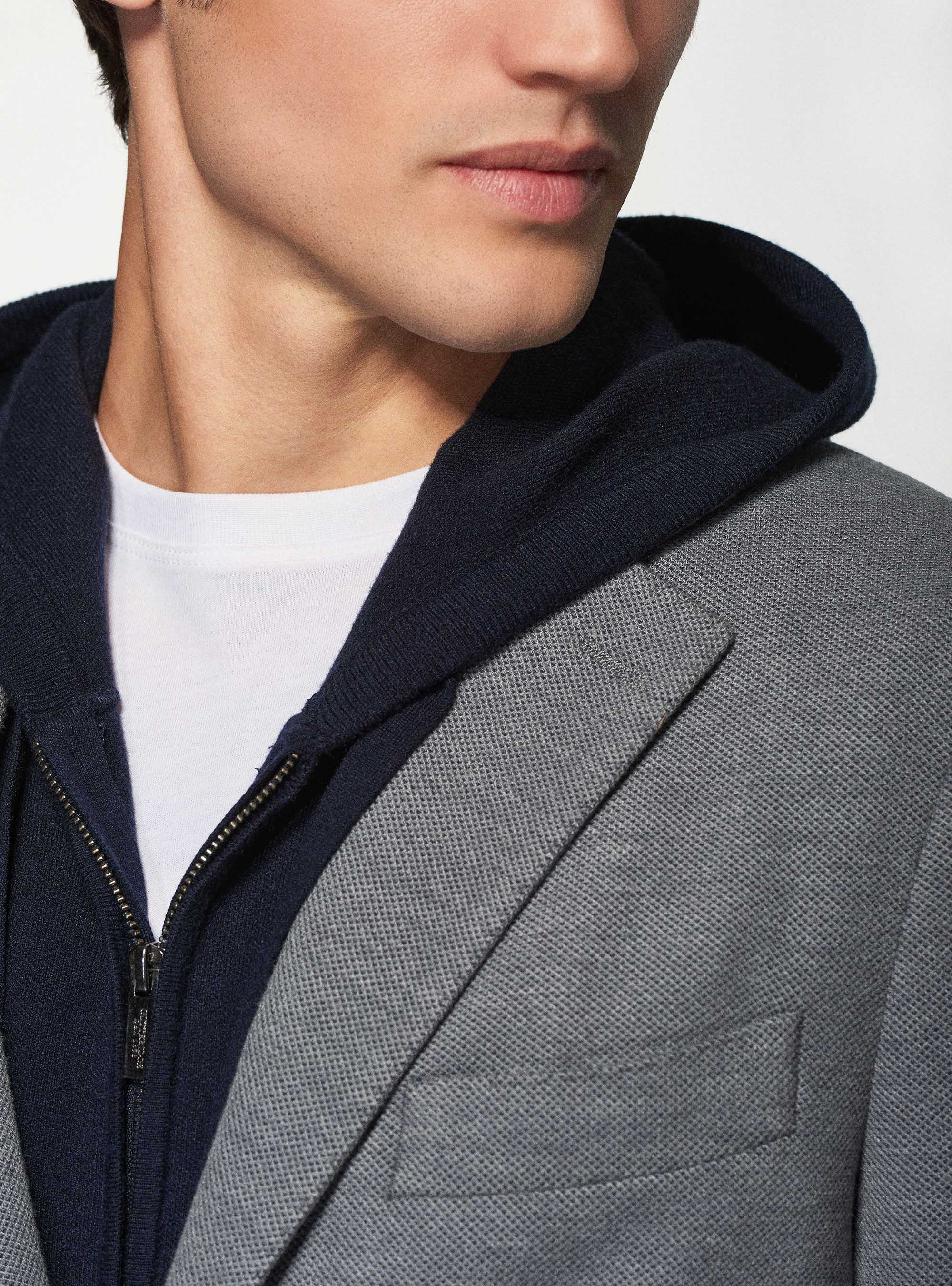 Giacca micro strutturata sfoderata, GRIGIO CHIARO